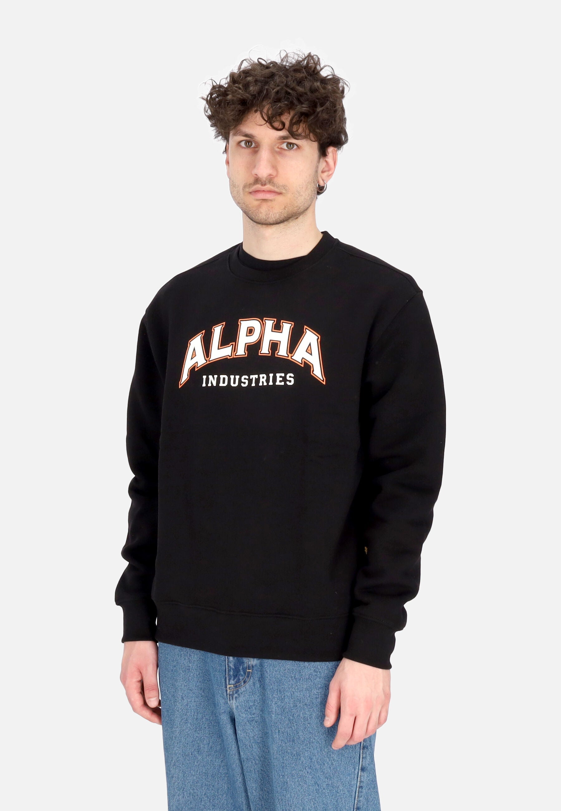 Felpa Girocollo Uomo College Crewneck Black 146301