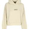Felpa Leggera Cappuccio Corta Donna W Logo Embroidery Crop Top Hoodie Gravel 24SSPRFE295