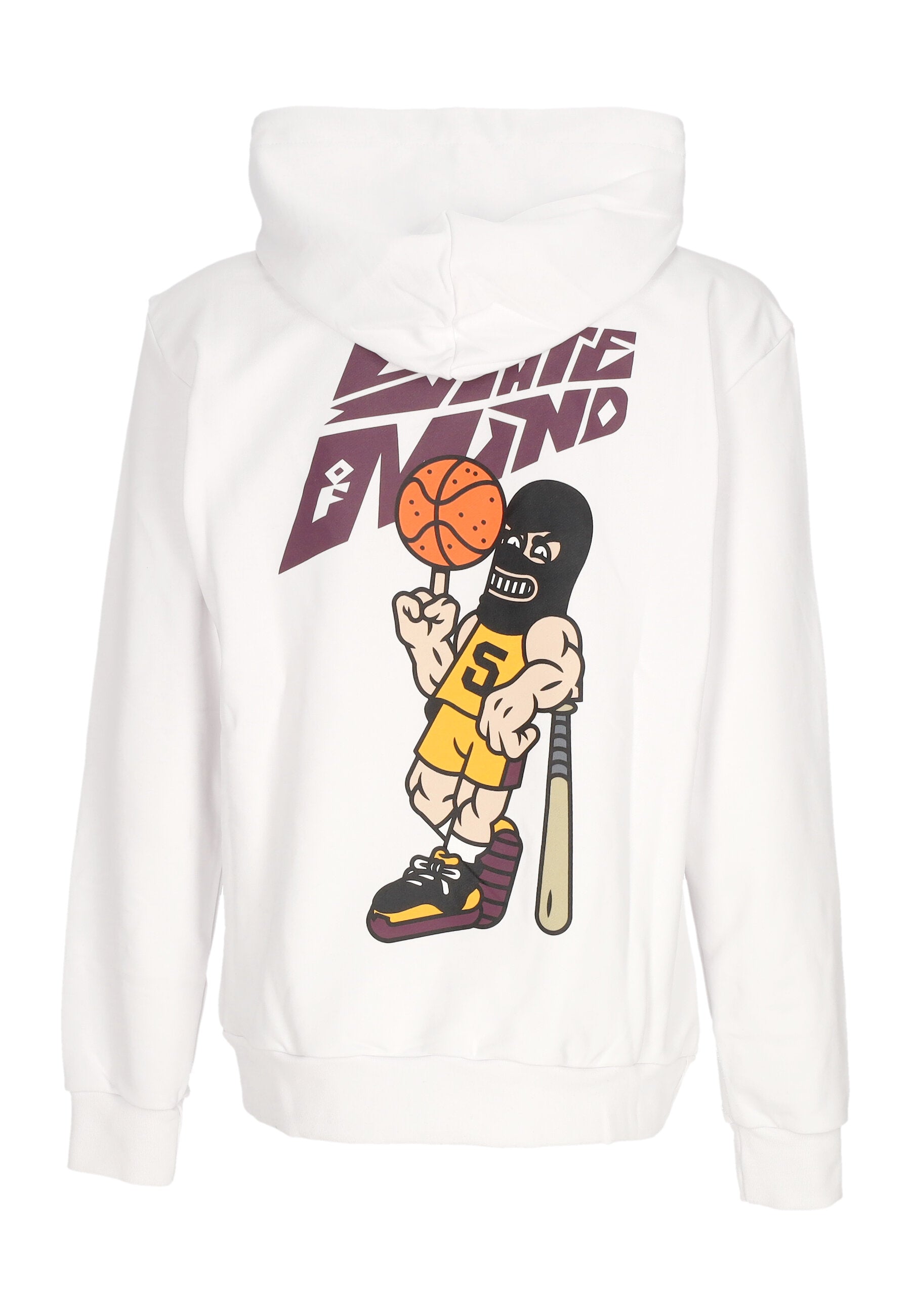 Felpa Leggera Cappuccio Uomo Baller Hoodie White MFSOM4114