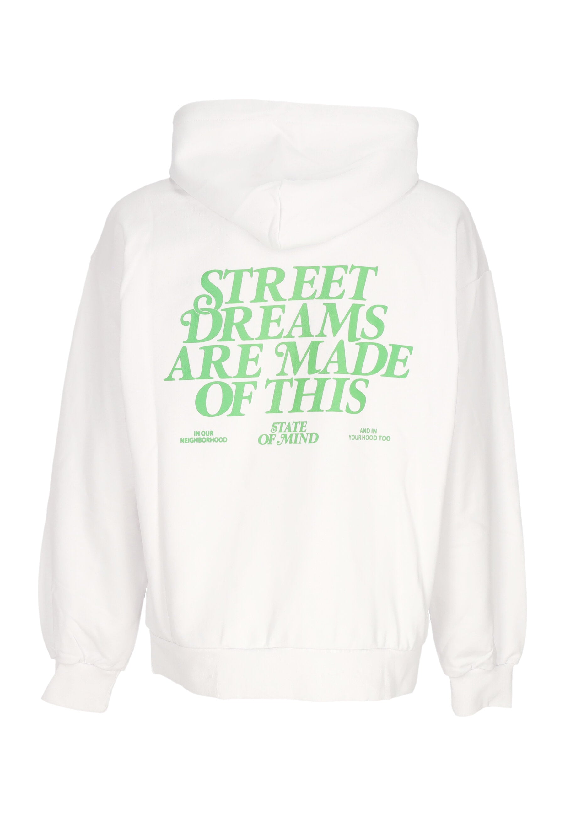 Felpa Leggera Cappuccio Uomo Street Dreams Hoodie White MFSOM4126