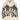 Felpa Leggera Cappuccio Uomo Tribal Skull Hoodie Cream 25SOSH75