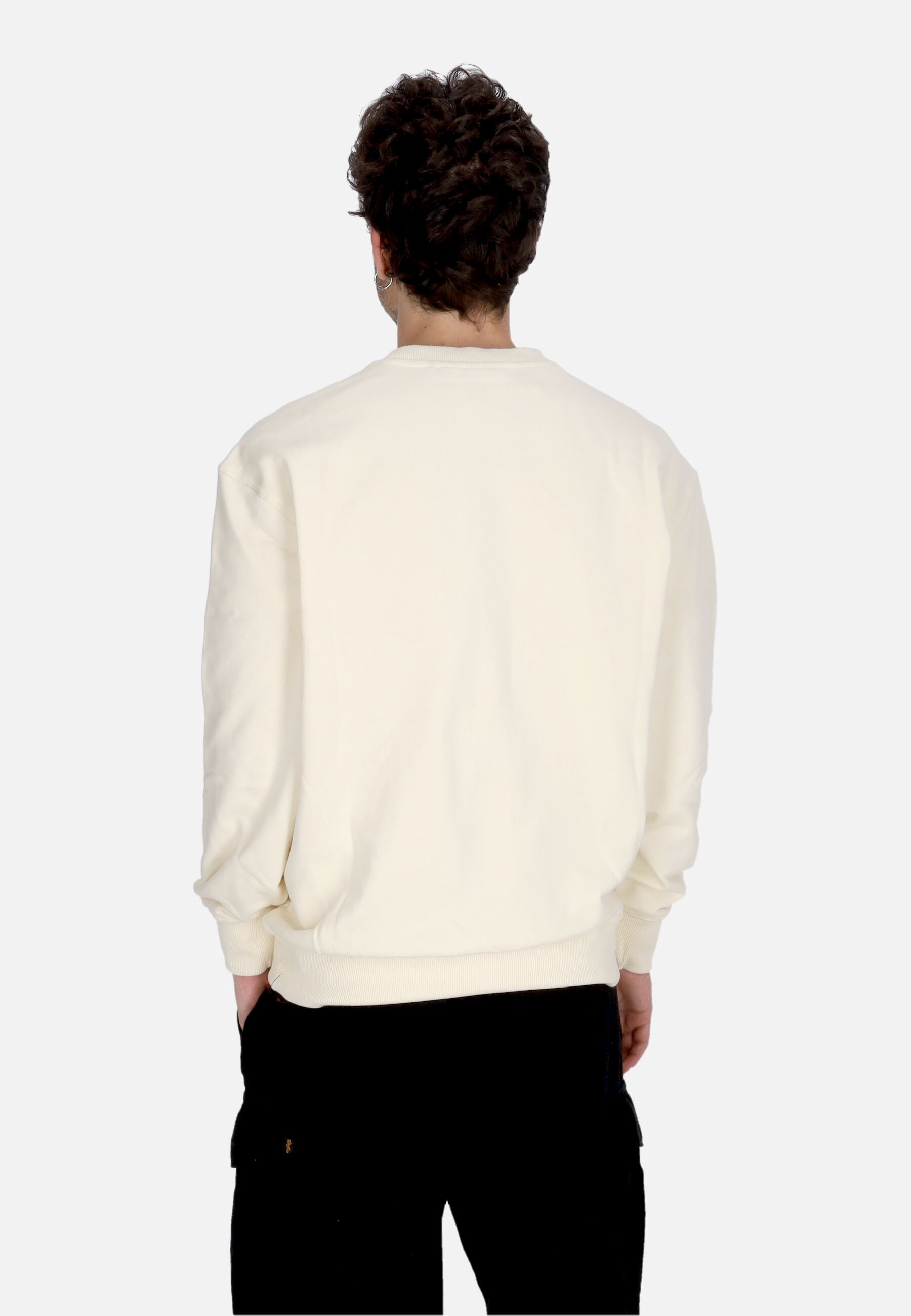 Felpa Leggera Girocollo Uomo Cornell Cipher Crewneck Egret ELYFT00161