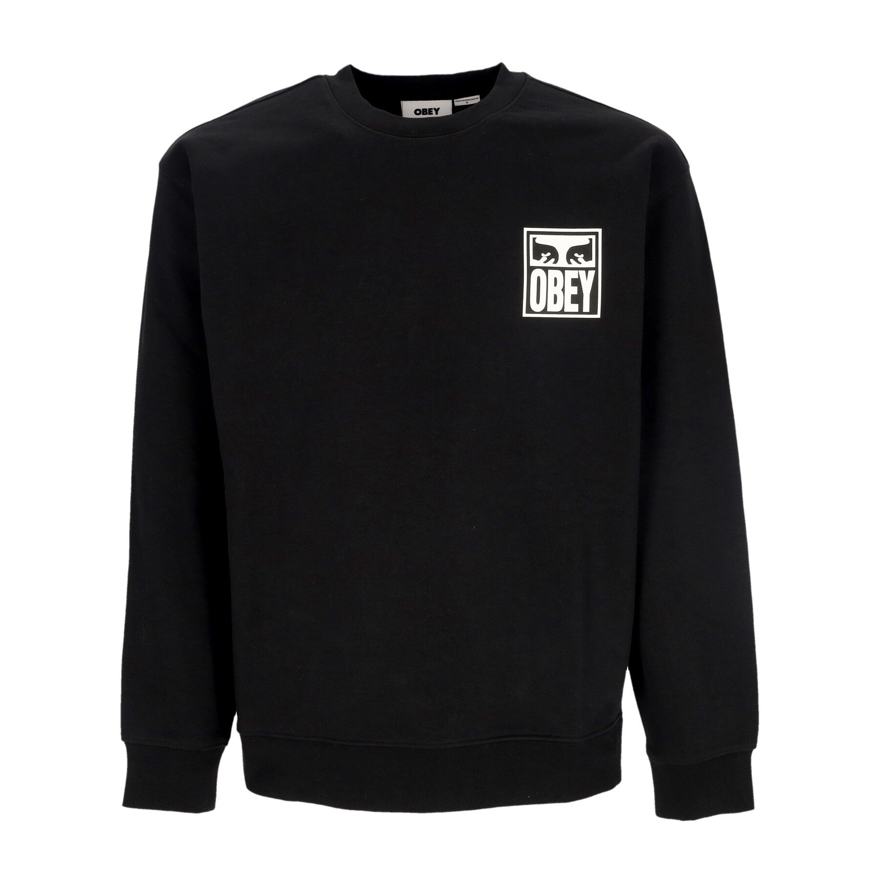 Felpa Leggera Girocollo Uomo Eyes Icon 2 Crew Premium  French Terry Black 117472142