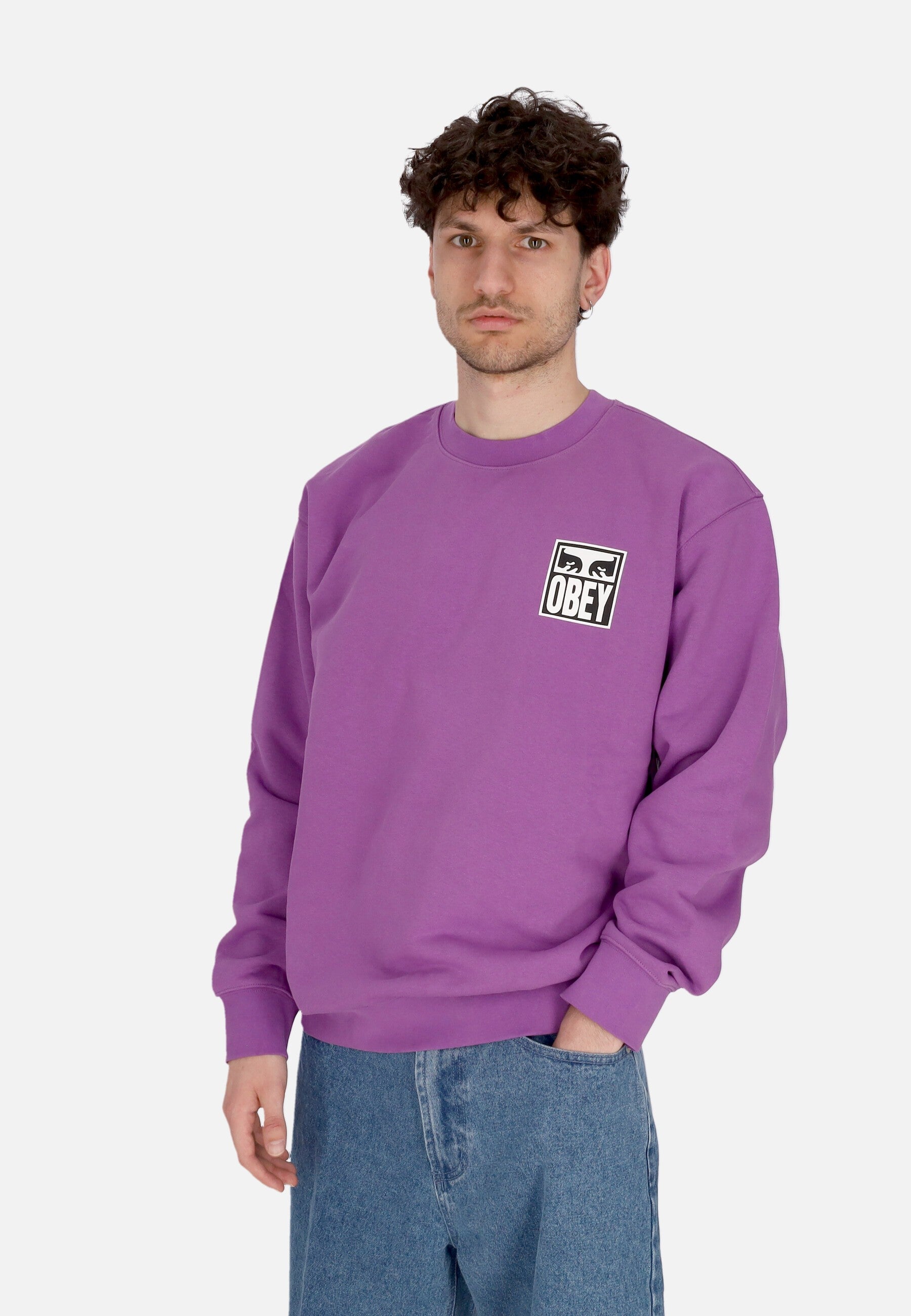 Felpa Leggera Girocollo Uomo Eyes Icon 2 Crew Premium  French Terry Dewberry 117472142