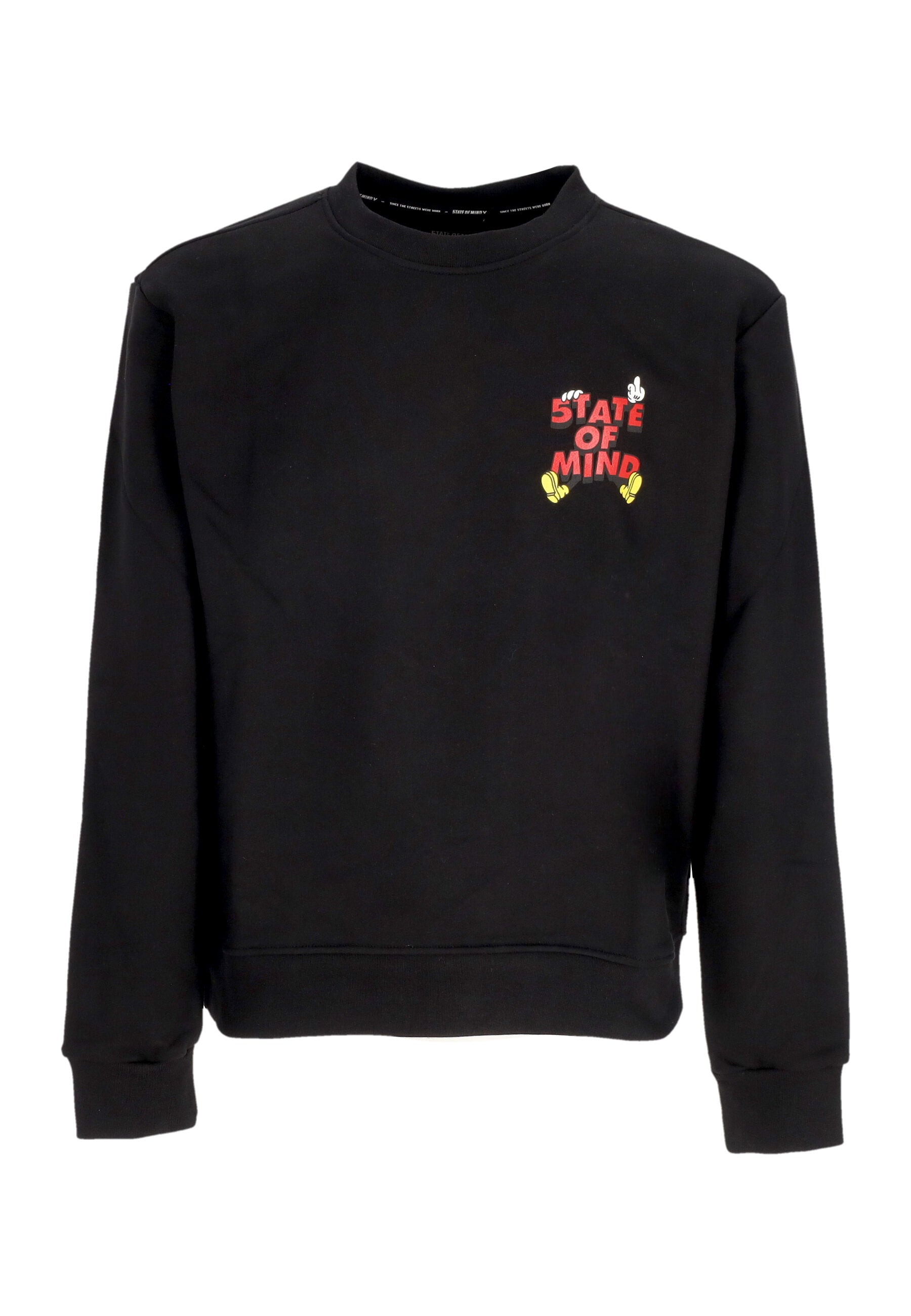 Felpa Leggera Girocollo Uomo Mickey 5tate Sweatshirt Black MFSOM4121