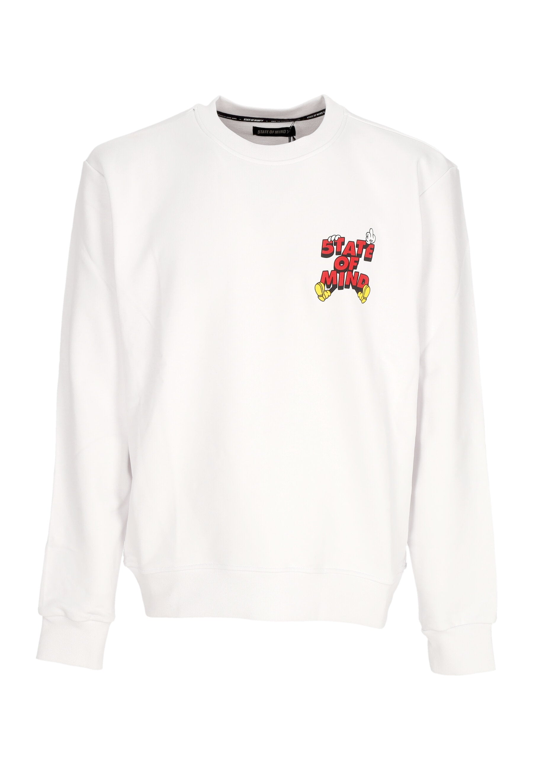 Felpa Leggera Girocollo Uomo Mickey 5tate Sweatshirt White MFSOM4121