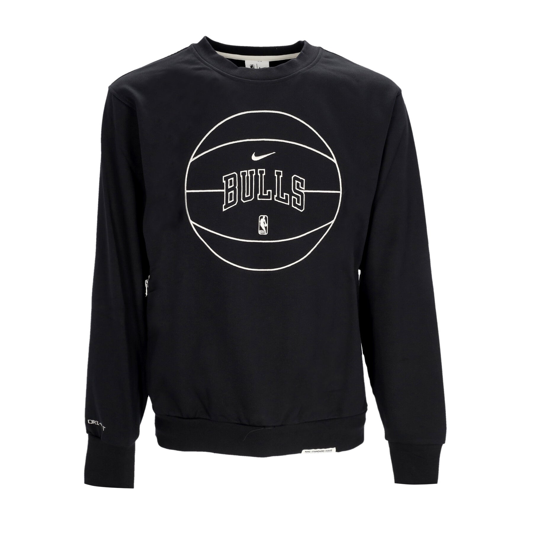 Felpa Leggera Girocollo Uomo Nba Standard Issue Dri-fit Crewneck Chibul Black FB3759-010