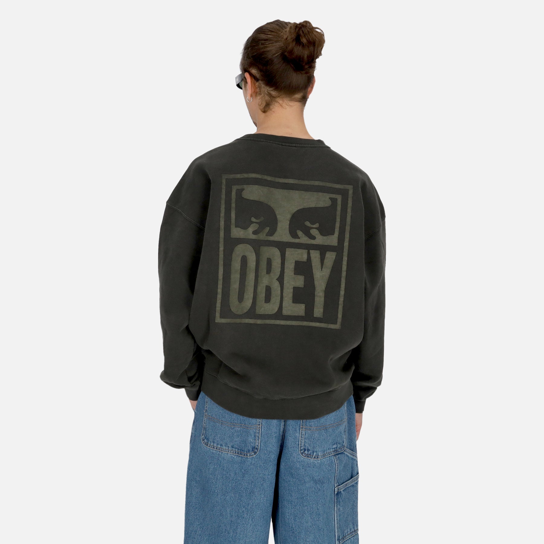 Felpa Leggera Girocollo Uomo Pigment Eyes Icon Extra Heavy Crew Pigment Pirate Black 112480147