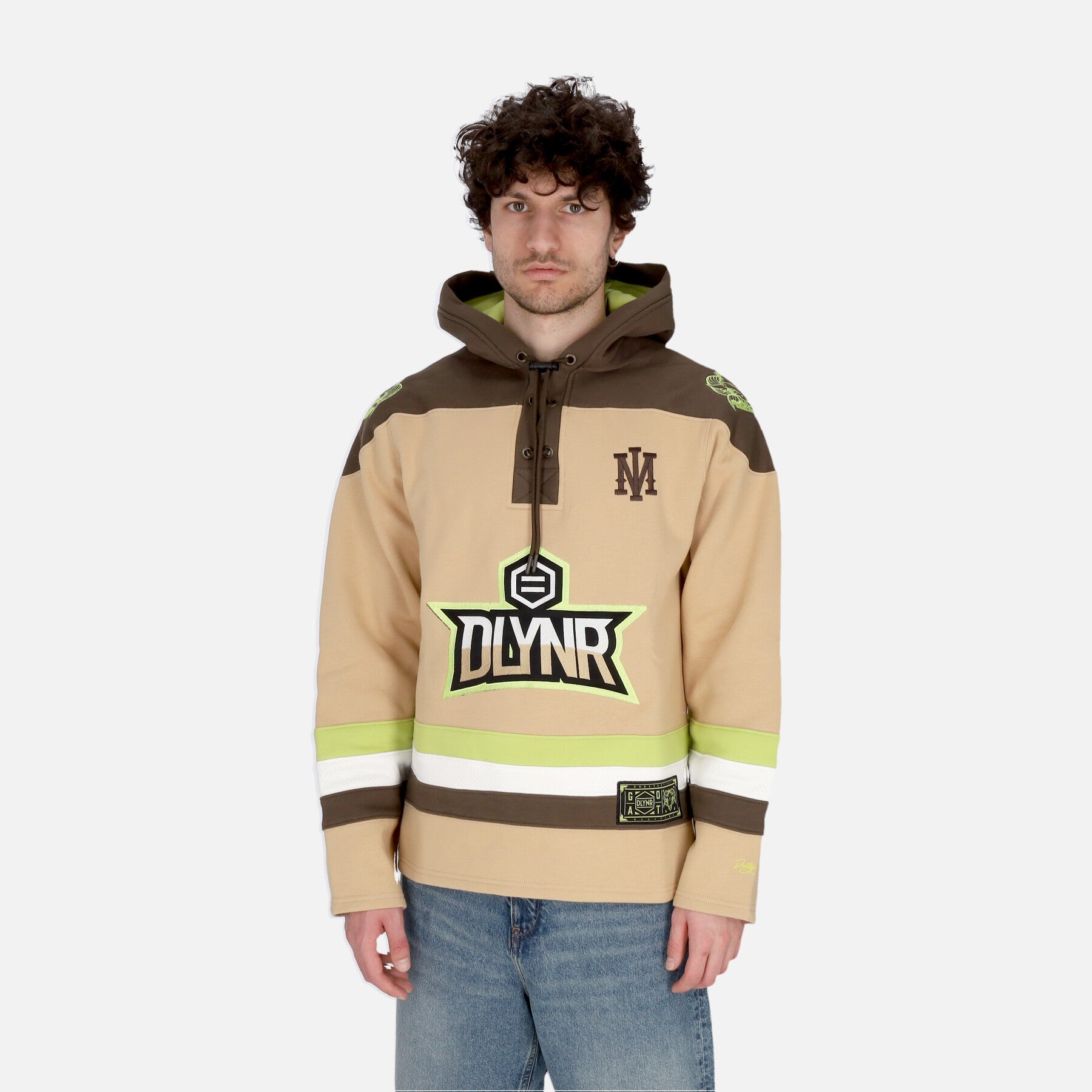 Felpa Tipo Hockey Uomo Goat Hockey Hoodie Beige SW653-SU-01
