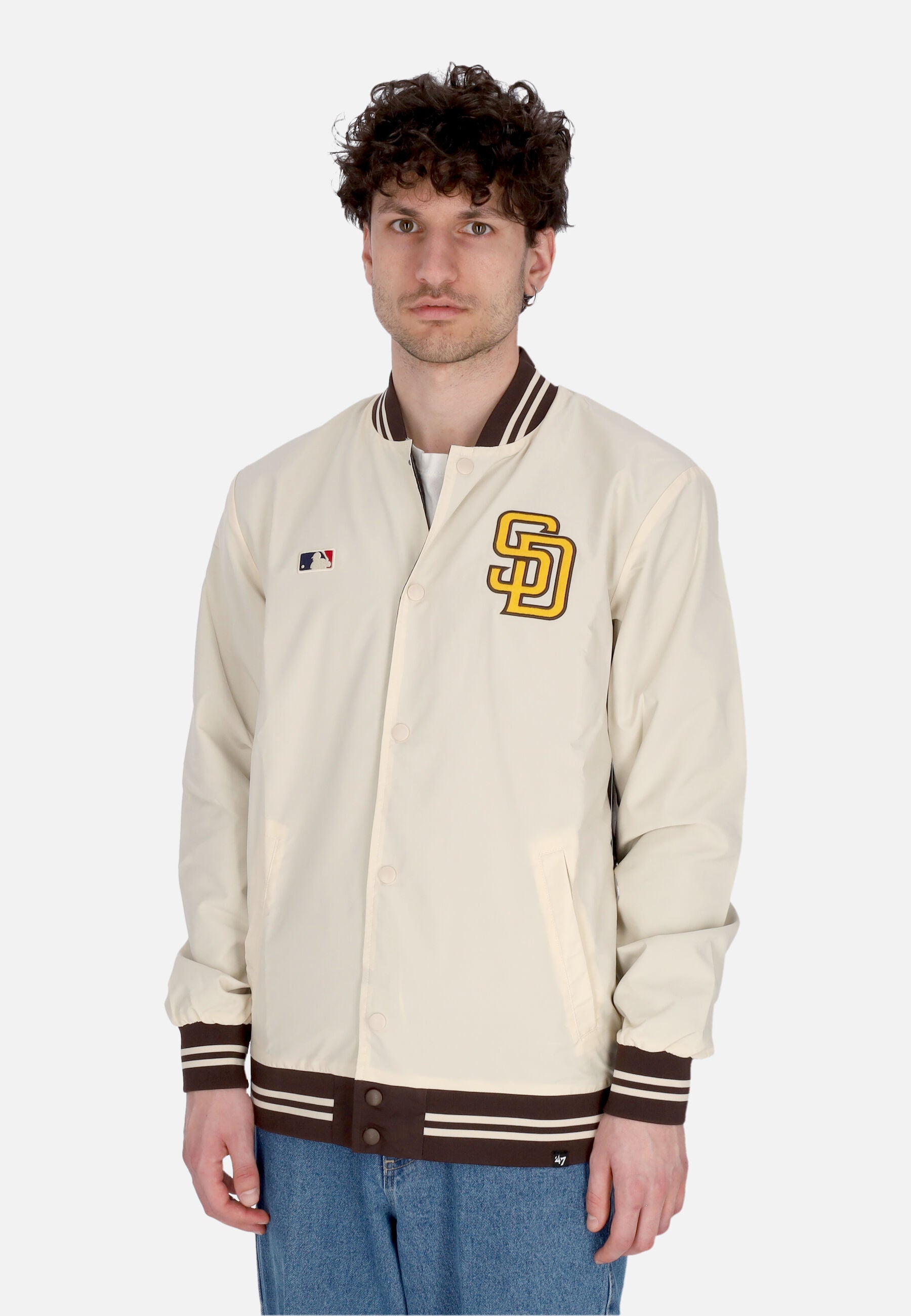 Giubbotto College Uomo Mlb Regent Jacket Sadpad Natural BB021PMXUCQ616064NT
