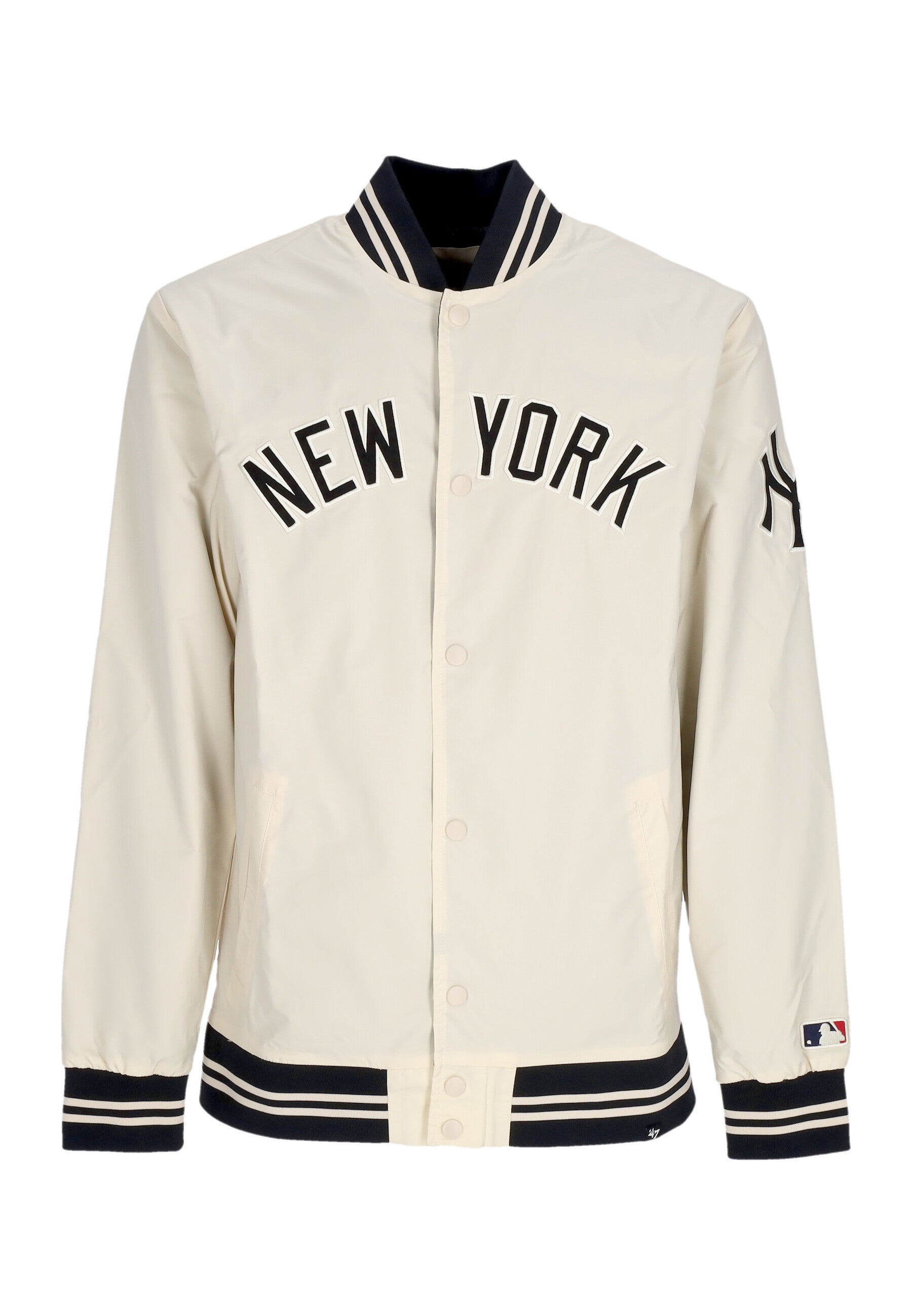 Giubbotto College Uomo Mlb Wordmark Regent Jacket Neyyan Natural BB017PMLOWK618370NT