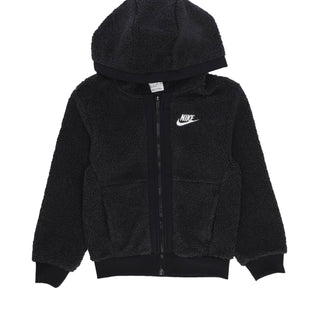 Giubbotto Pile Ragazzo Sportswear Club Fleece Full-zip Winterized Hoodie Black/black/white FJ6019-010