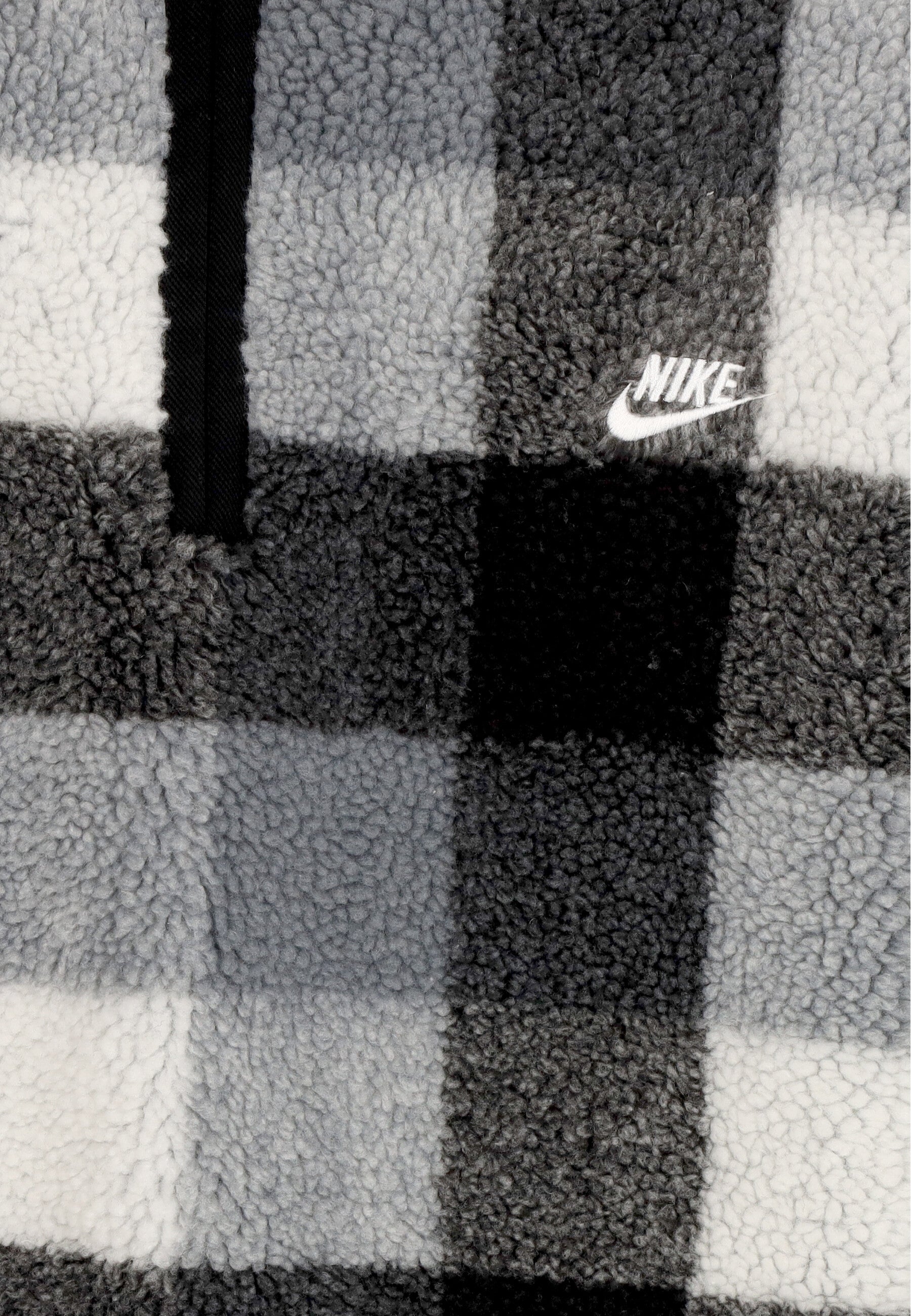 Giubbotto Pile Uomo Club Winterized Half-zip Sweatshirt Black/white/smoke Grey/white FZ0896-010