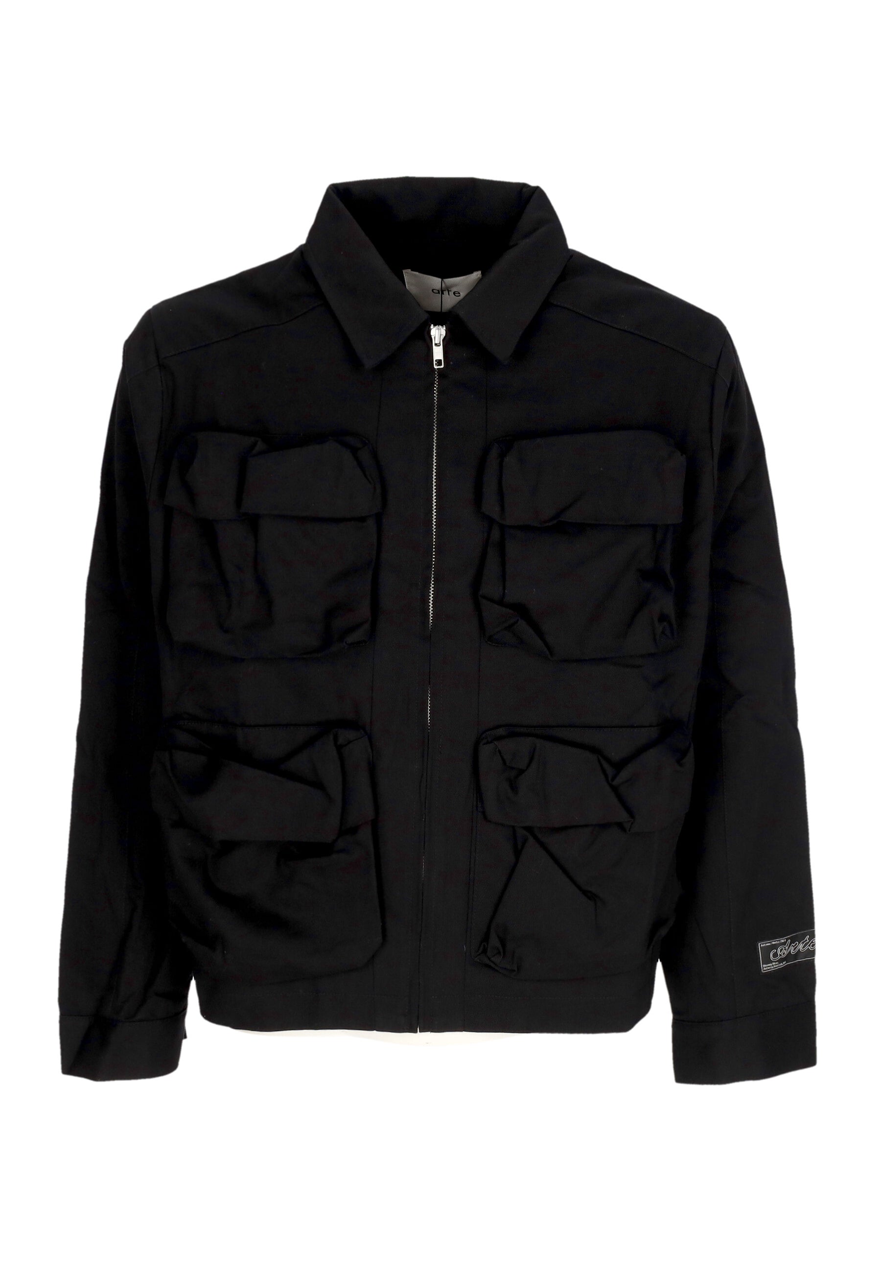 Giubbotto Uomo 3d Pockets Nylon Jacket Black 041J