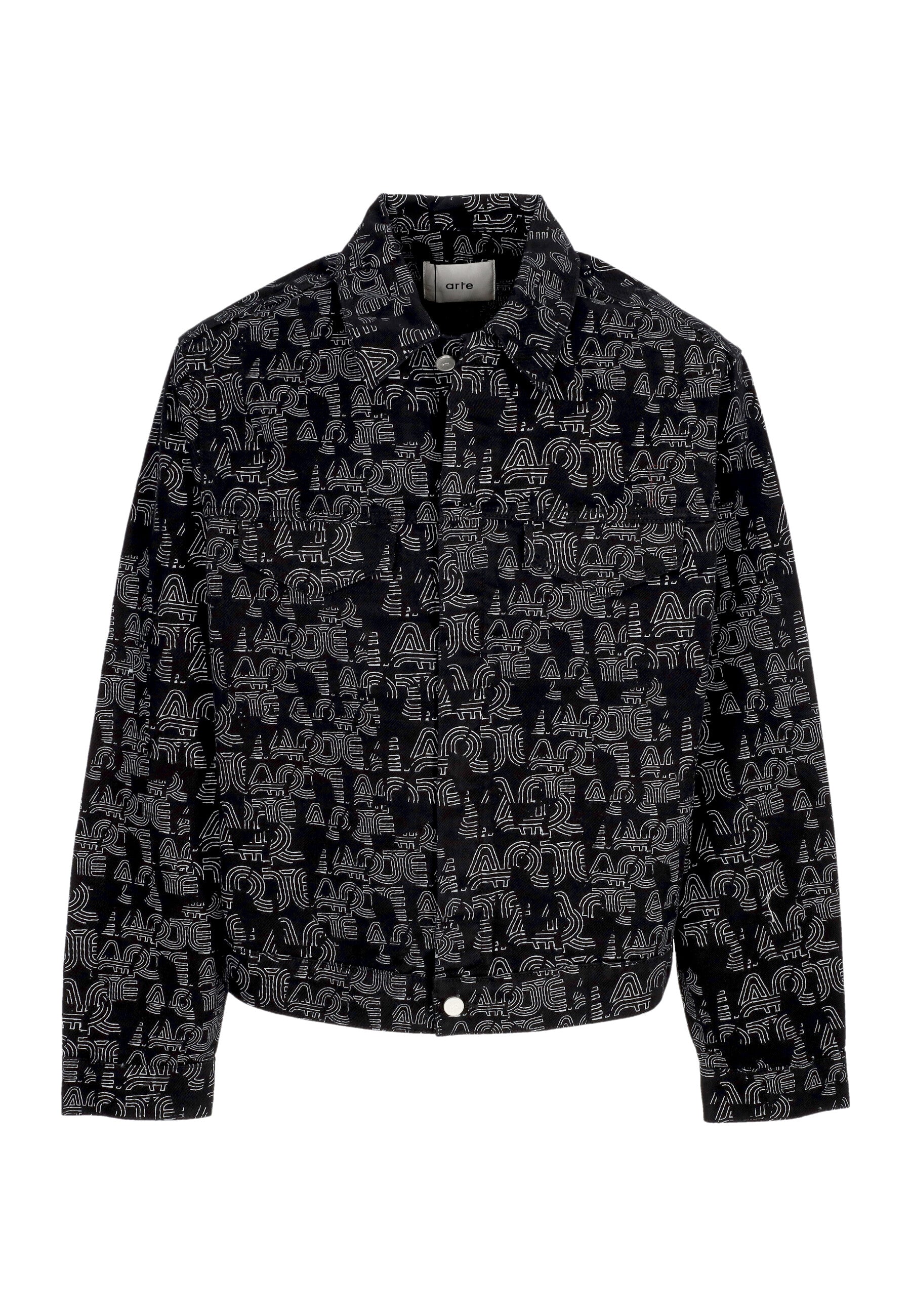 Giubbotto Uomo Allover Logo Jacket Black 189J