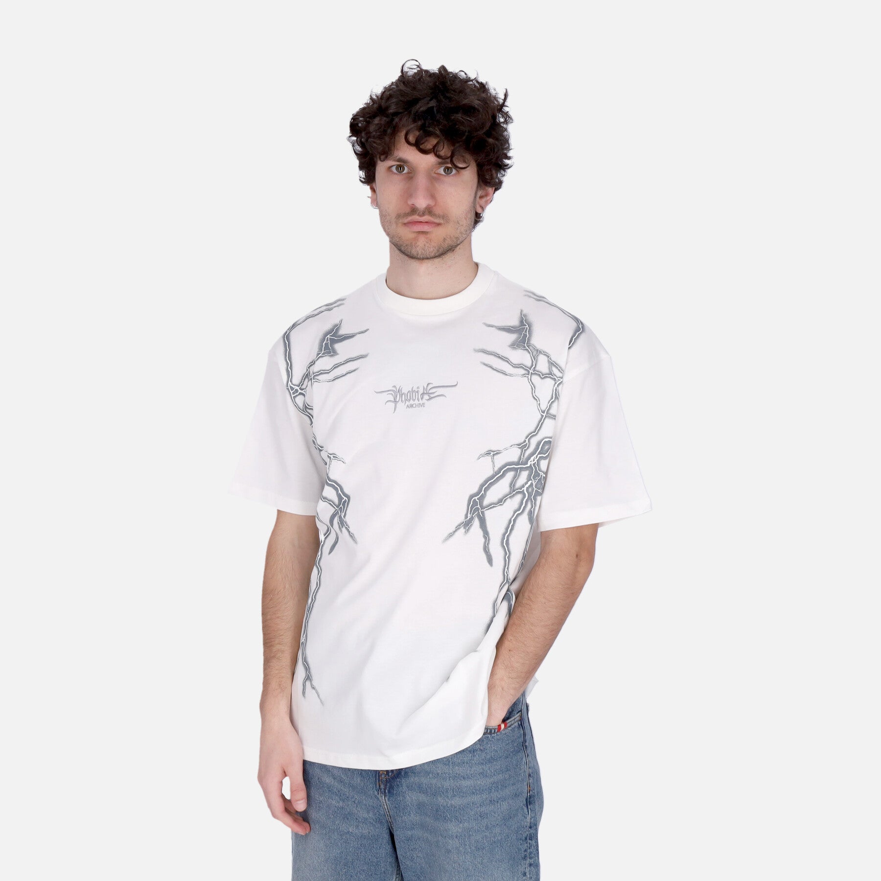 Maglietta Uomo Lateral Lightning Print Tee White/grey PH00559