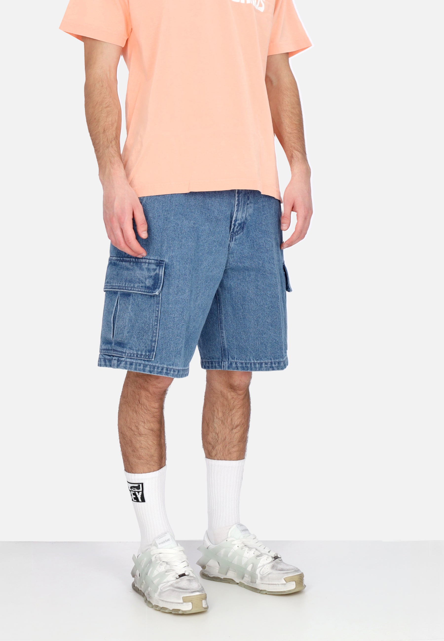 Jeans Corto Uomo Bigwig Baggy Denim Cargo Short Light Indigo 172100085