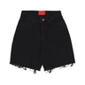 Jeans Corto Uomo Printed Flames And Logo Shorts Black Denim VS01150