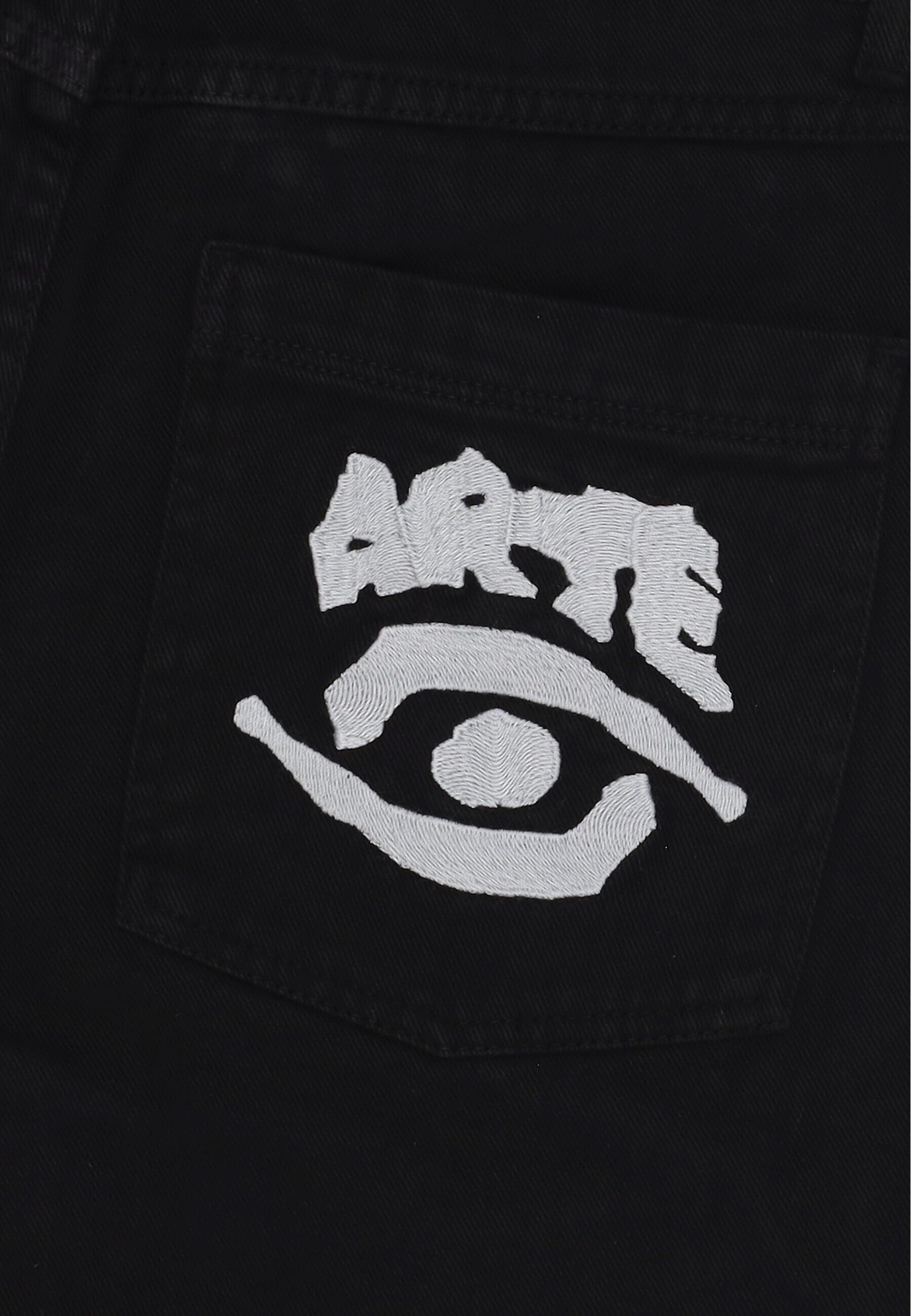 Jeans Uomo Back Pocket Graphic Pants Black 080P1