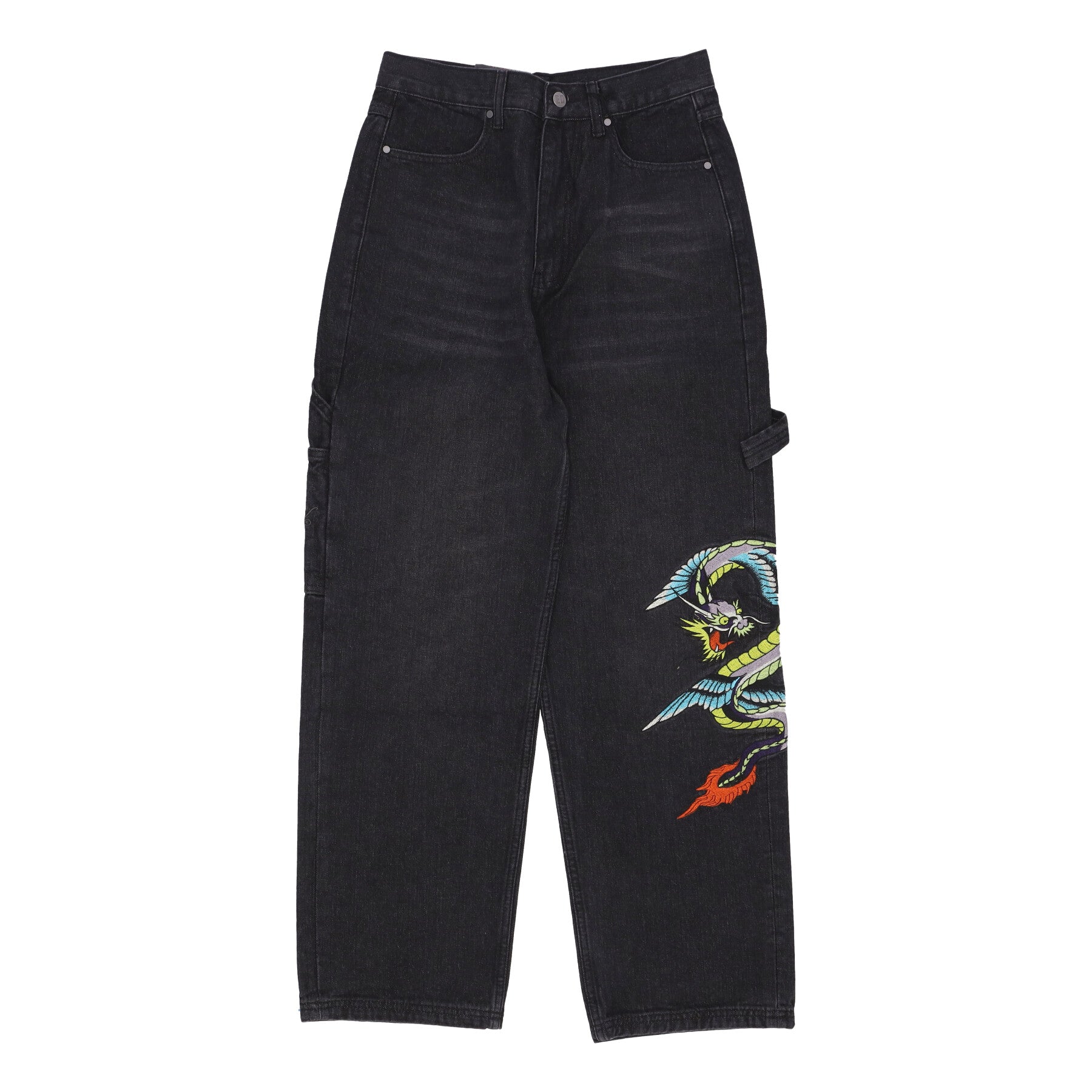 Jeans Uomo Flying Dragon Carpenter Denim Trousers Jeans Black ED3982