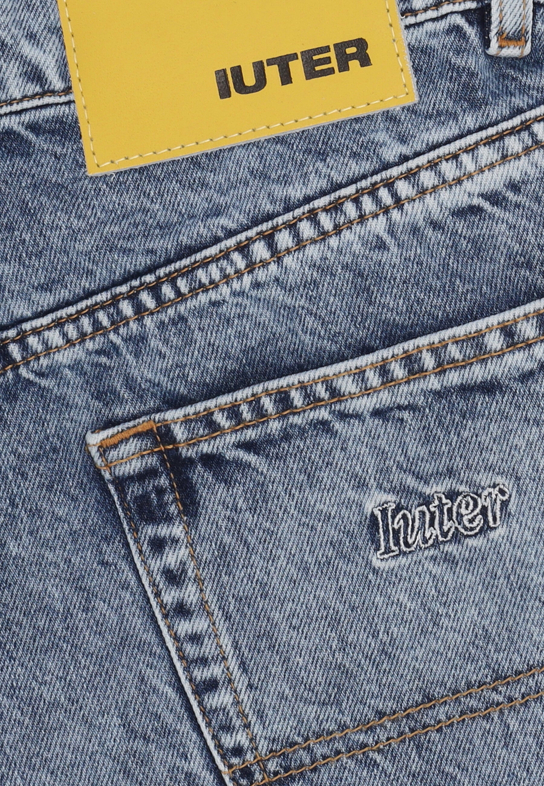 Iuter Jeans Men Spider Loose Denim Pants Blue Bleach 25sidp76