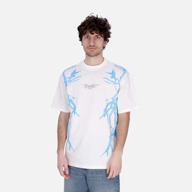 Maglietta Uomo Lateral Lightning Print Tee White/light Blue PH00561
