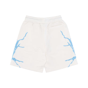 Pantalone Tuta Leggero Uomo Lateral Lightning Print Shorts White/light Blue PH00570
