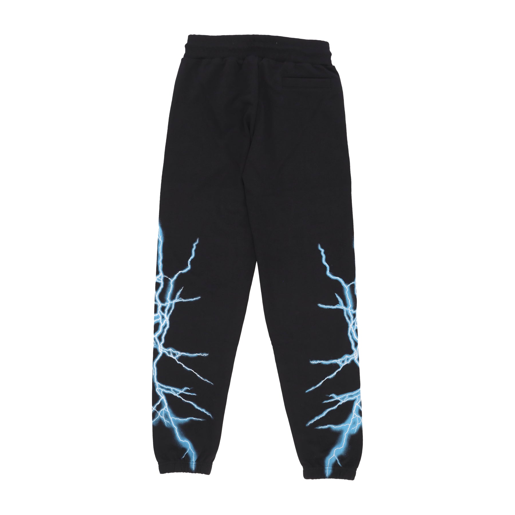 Pantalone Tuta Leggero Uomo Lateral Lightning Print Pants Black/light Blue PH00573