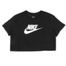 Maglietta Corta Donna Essential Crop Icon Tee Black/white BV6175