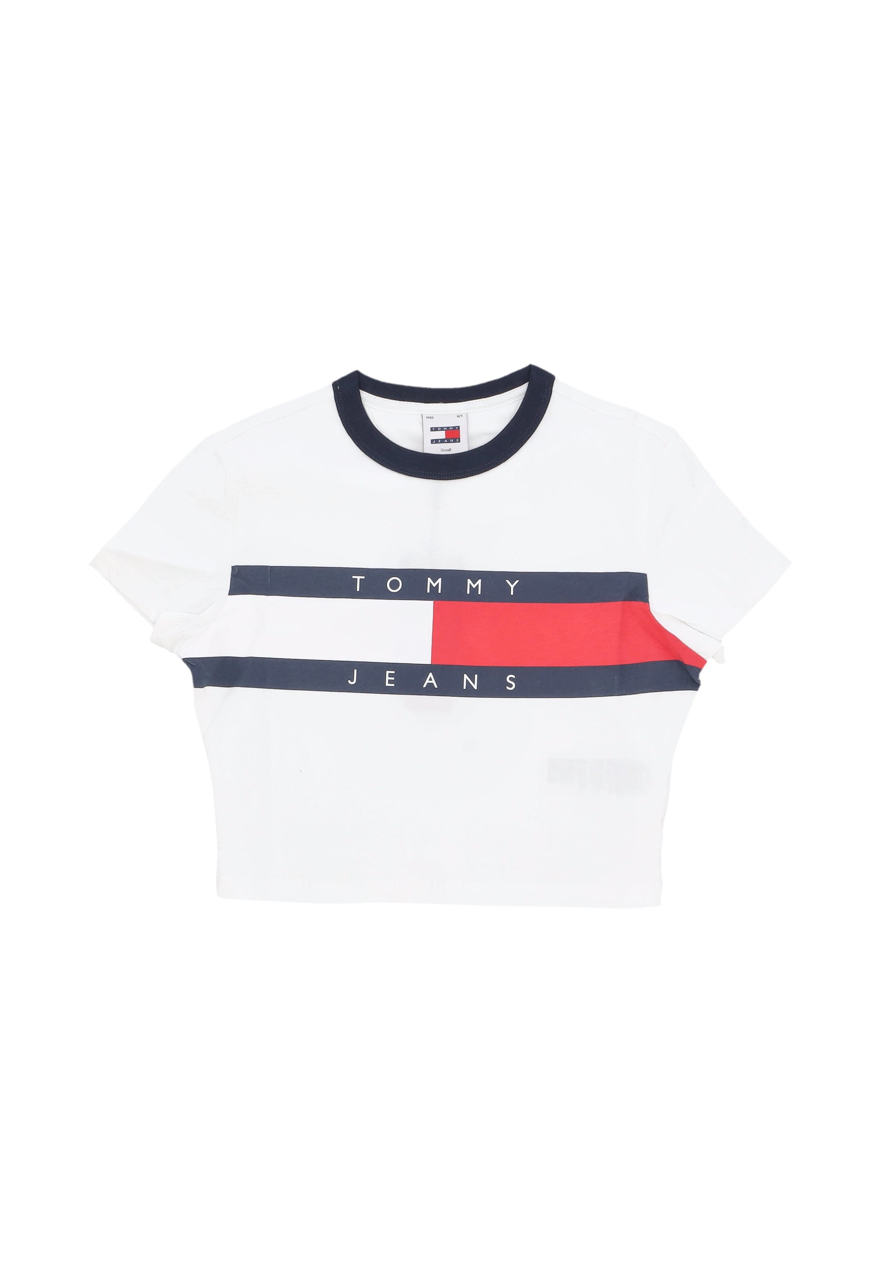 Tommy Hilfiger Maglietta Corta Donna W Slim Crop Block Tee Dark