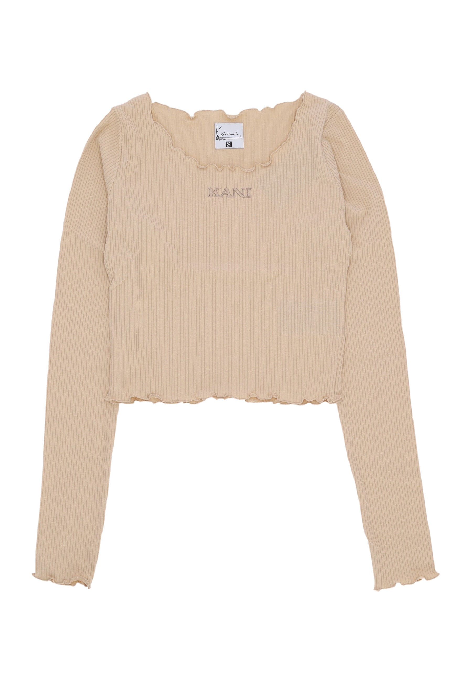 Maglietta Manica Lunga Donna W Retro Short Rib L/s Sand 61240022