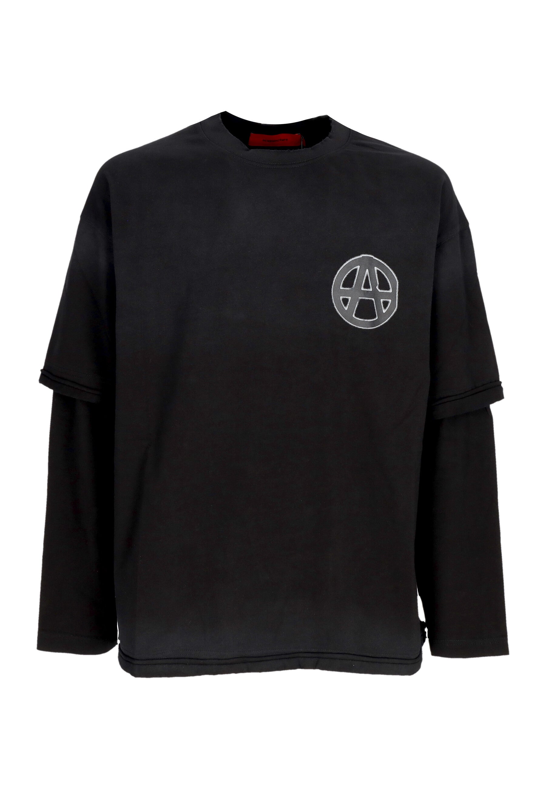 Maglietta Manica Lunga Uomo Layered L/s Tee Washed Black HTDM311604