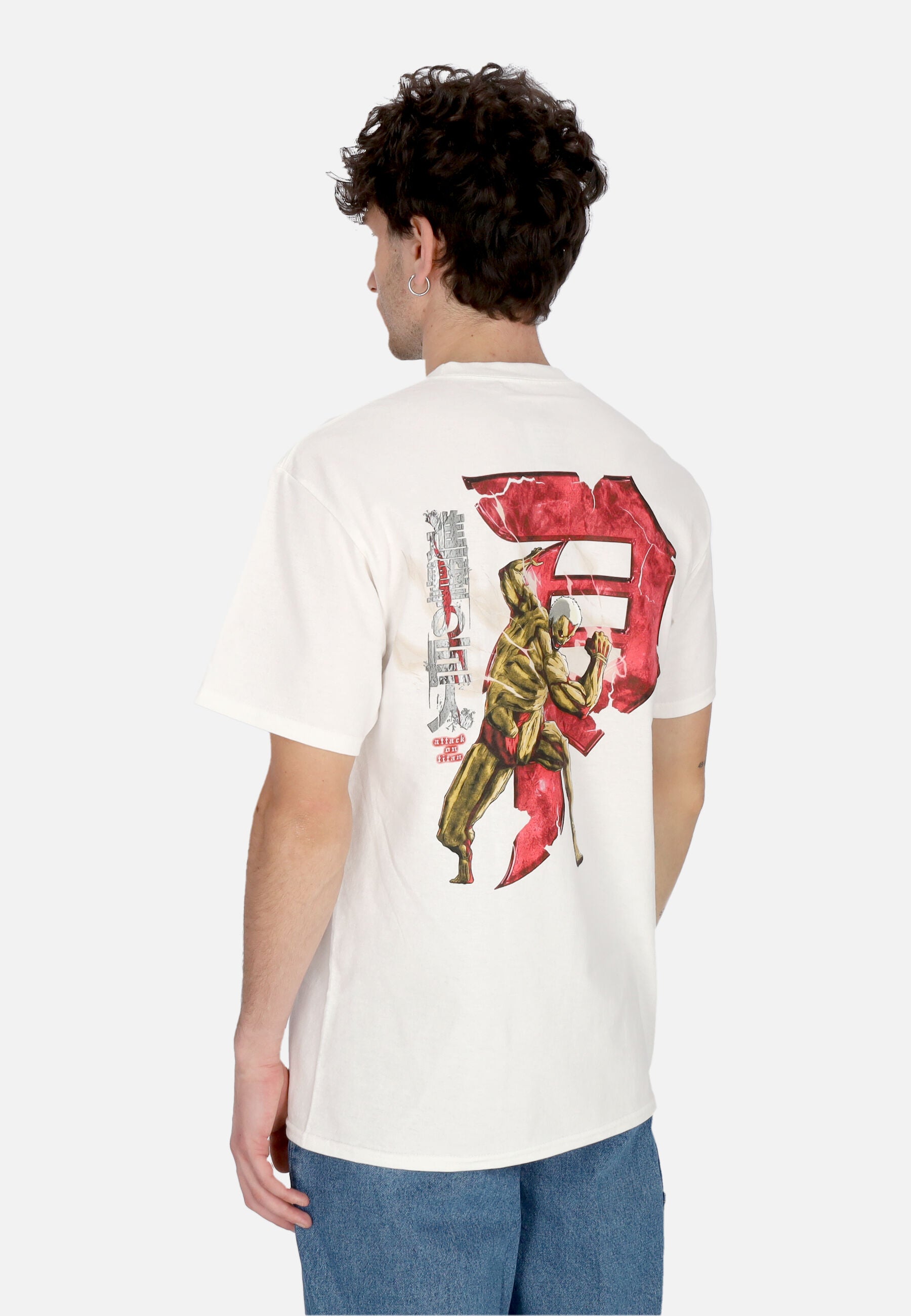 Maglietta Uomo Armored Dirty P Tee X Attack On Titan White PRASSP2421