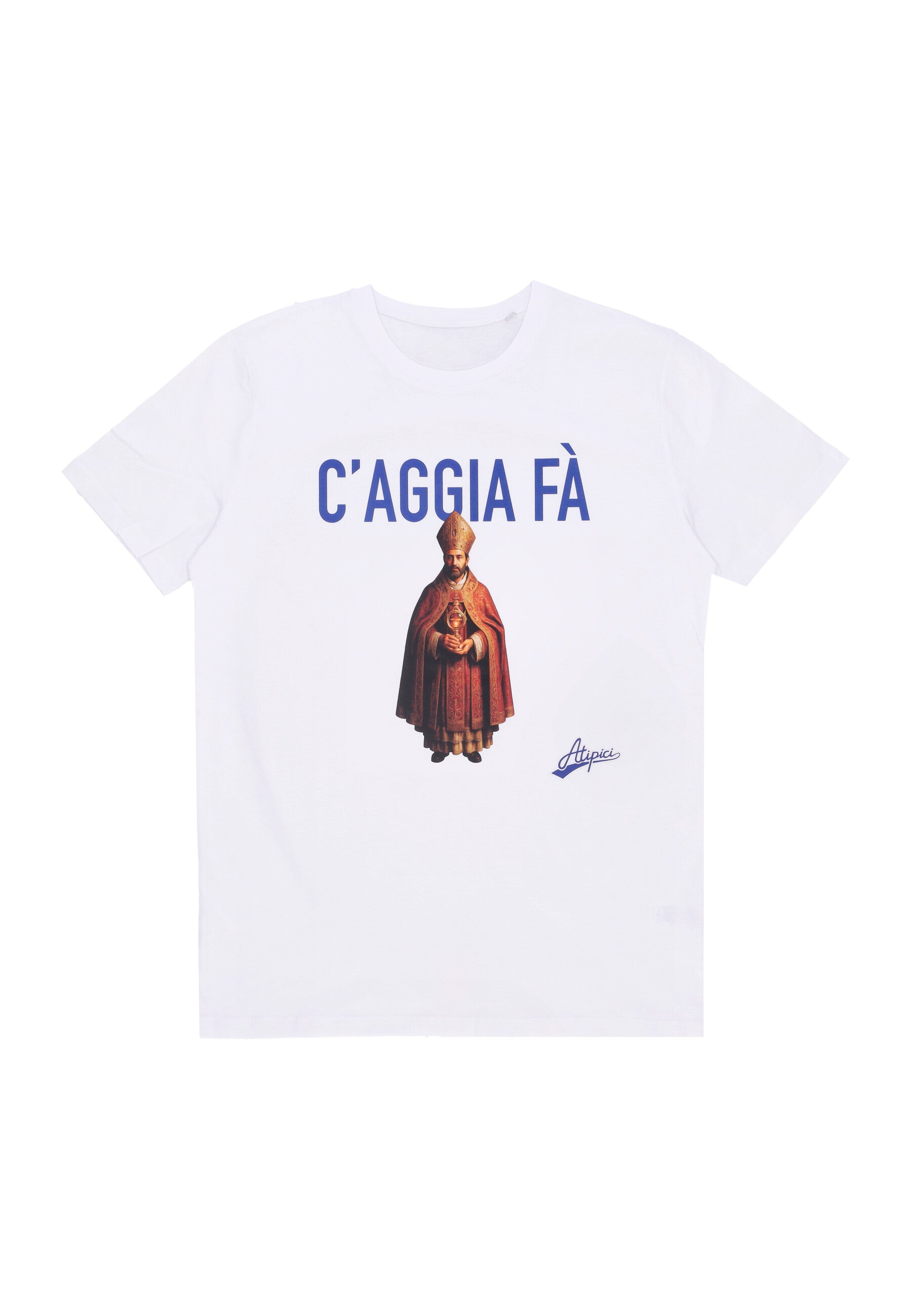 Maglietta Uomo C' Aggia Fa' Tee White ATIPICI098-TS-CAGGIA