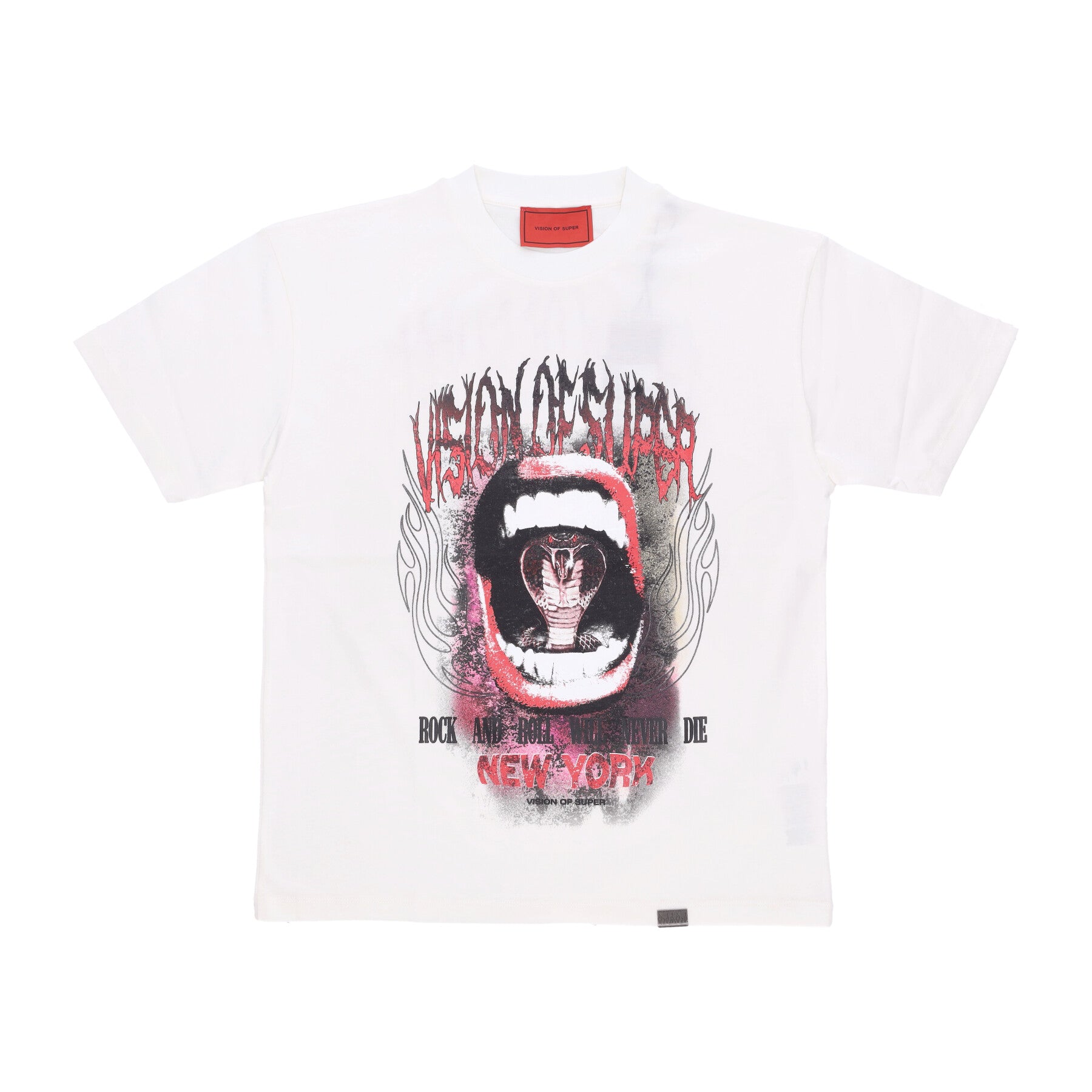 Maglietta Uomo Cobra Mouth Print Tee White VS01121