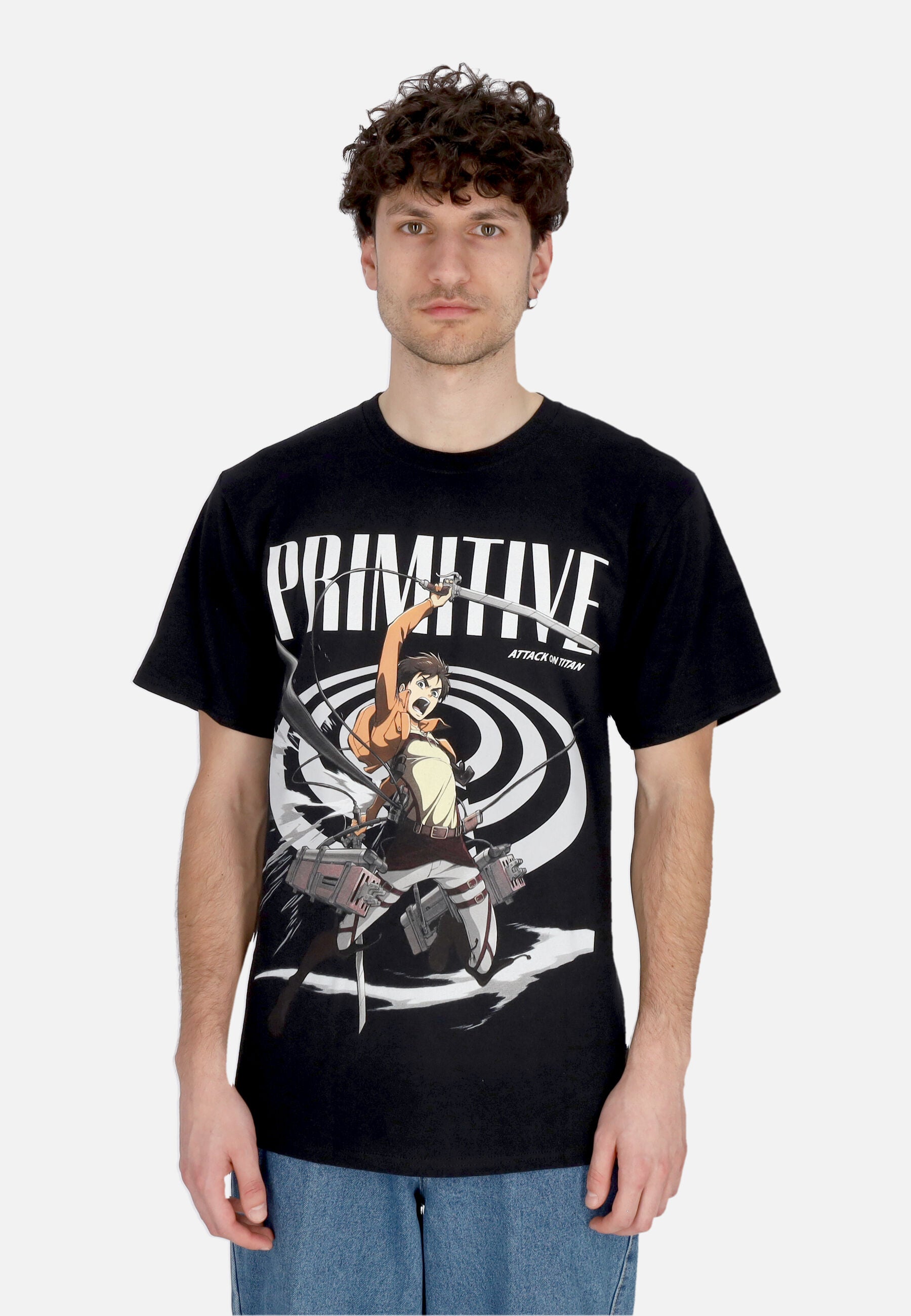 Maglietta Uomo Eren Tee X Attack On Titan Black PRASSP2420