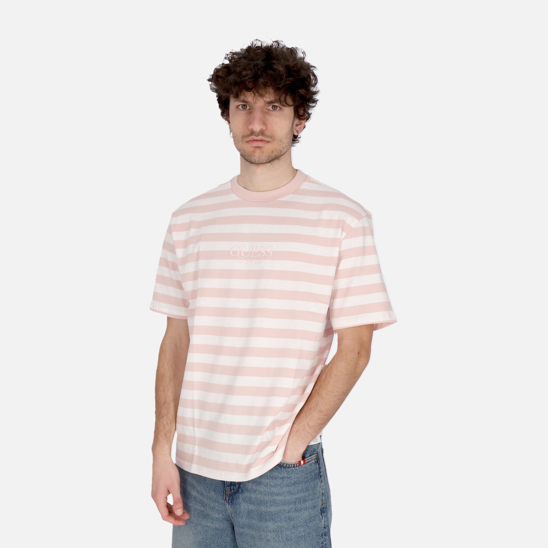 Maglietta Uomo Go Simple Stripe Tee Blush Cotton Multi M4RI44K9XF1