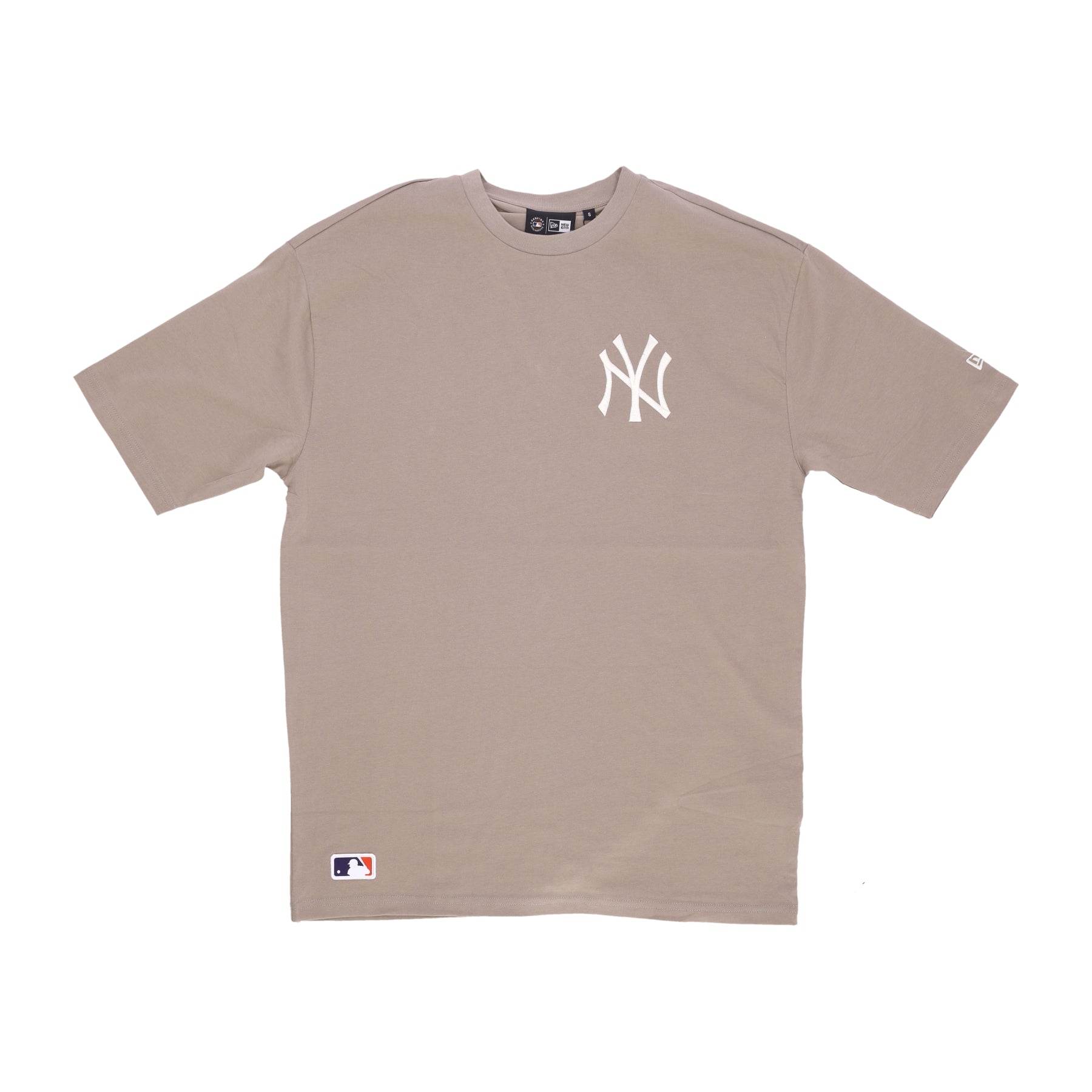 Maglietta Uomo Mlb League Essentials Lc Oversize Tee Neyyan Air Grey/off White 60435555