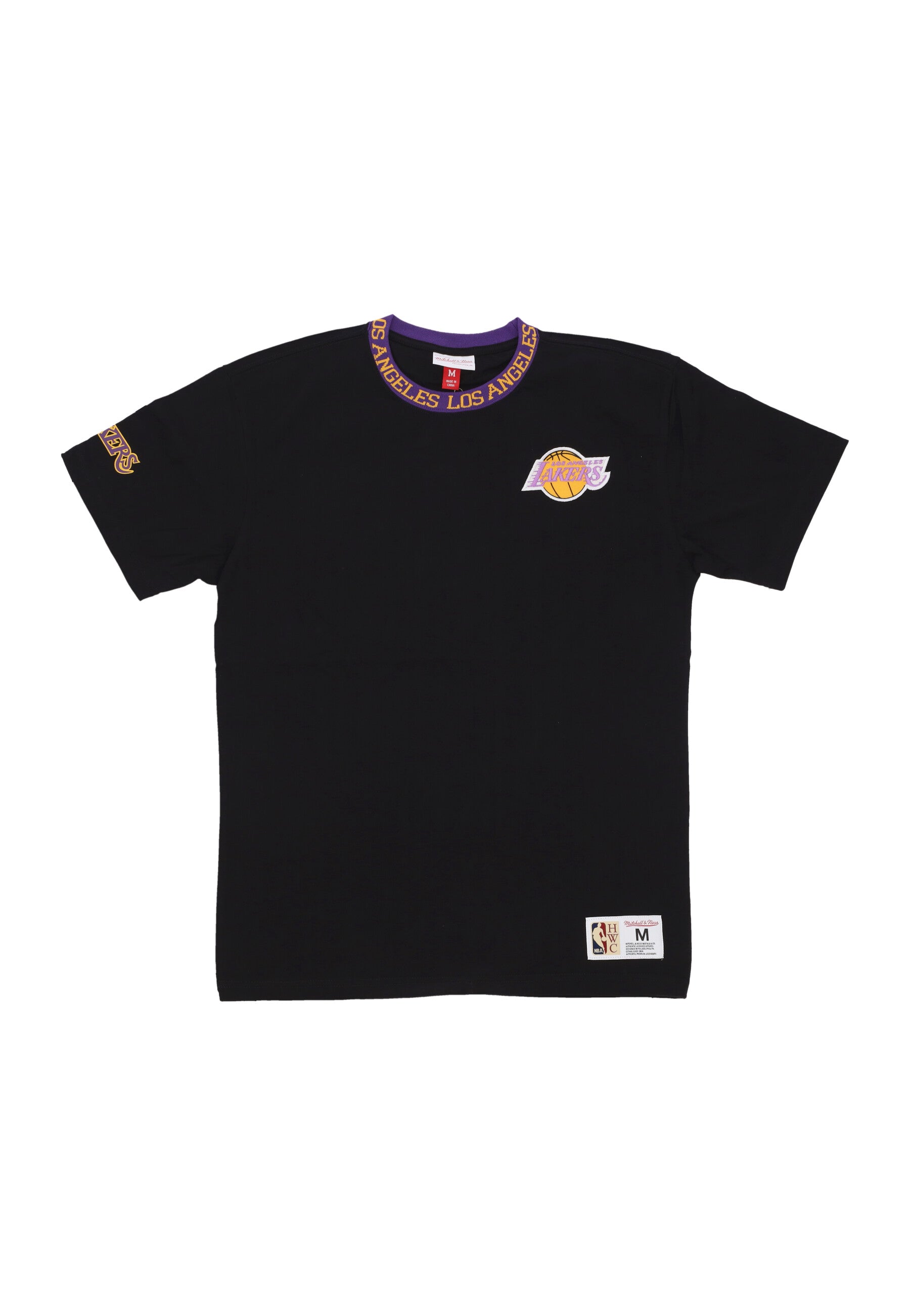 Maglietta Uomo Nba Jacquard Ringer Vintage Logo Tee Loslak Black TCRW6601-LALYYPPPBLCK