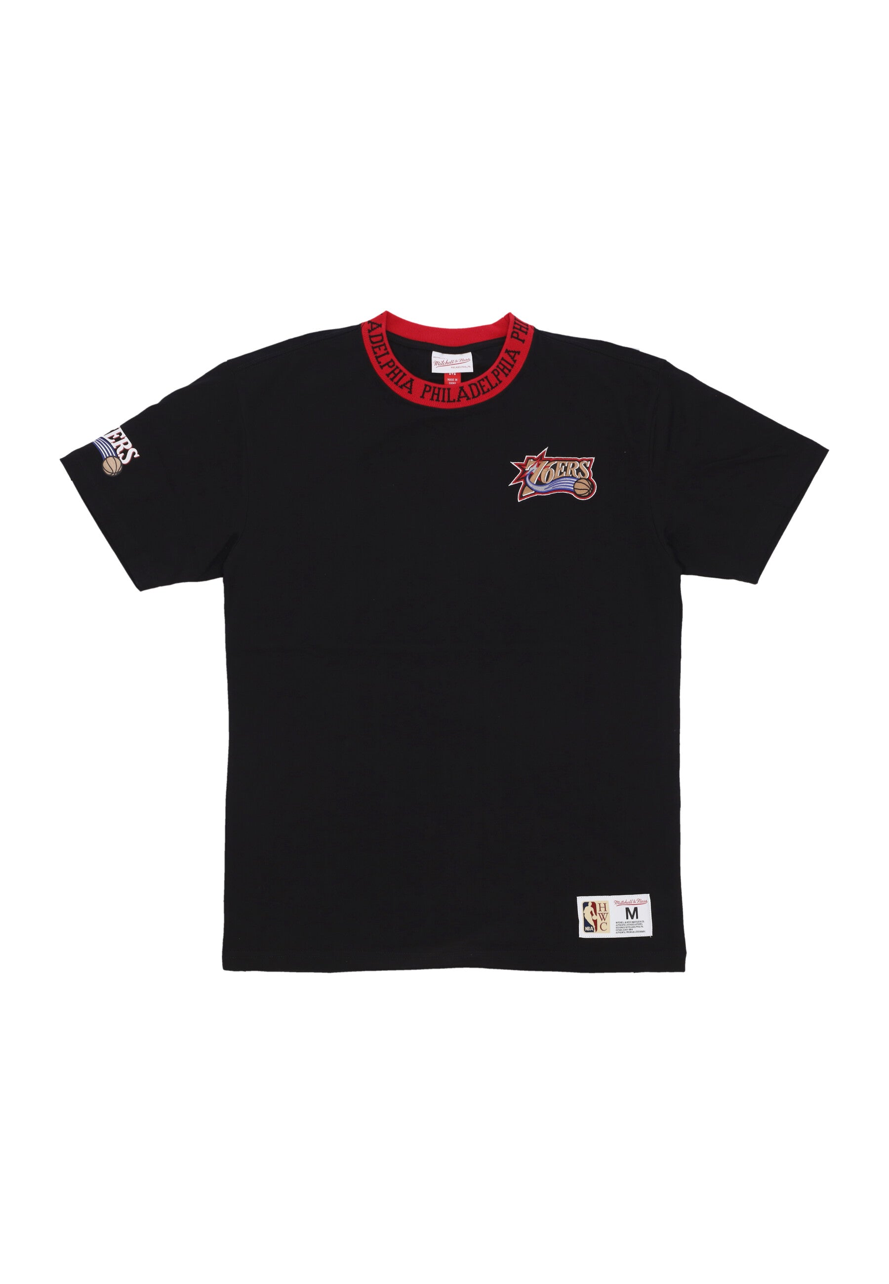 Maglietta Uomo Nba Jacquard Ringer Vintage Logo Tee Phi76e Black TCRW6601-P76YYPPPBLCK