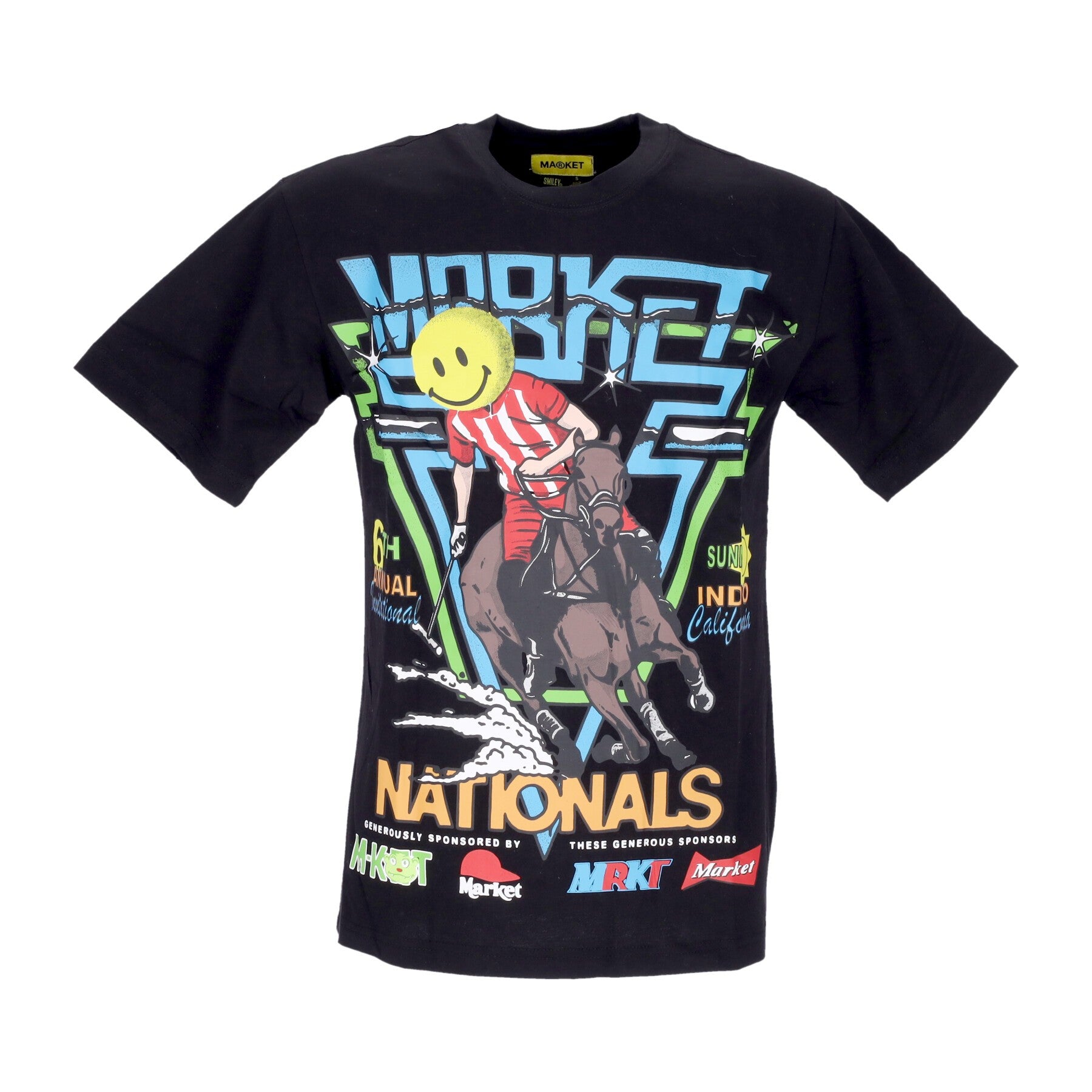 Maglietta Uomo Polo Horserace Tee X Smiley Black 399000978