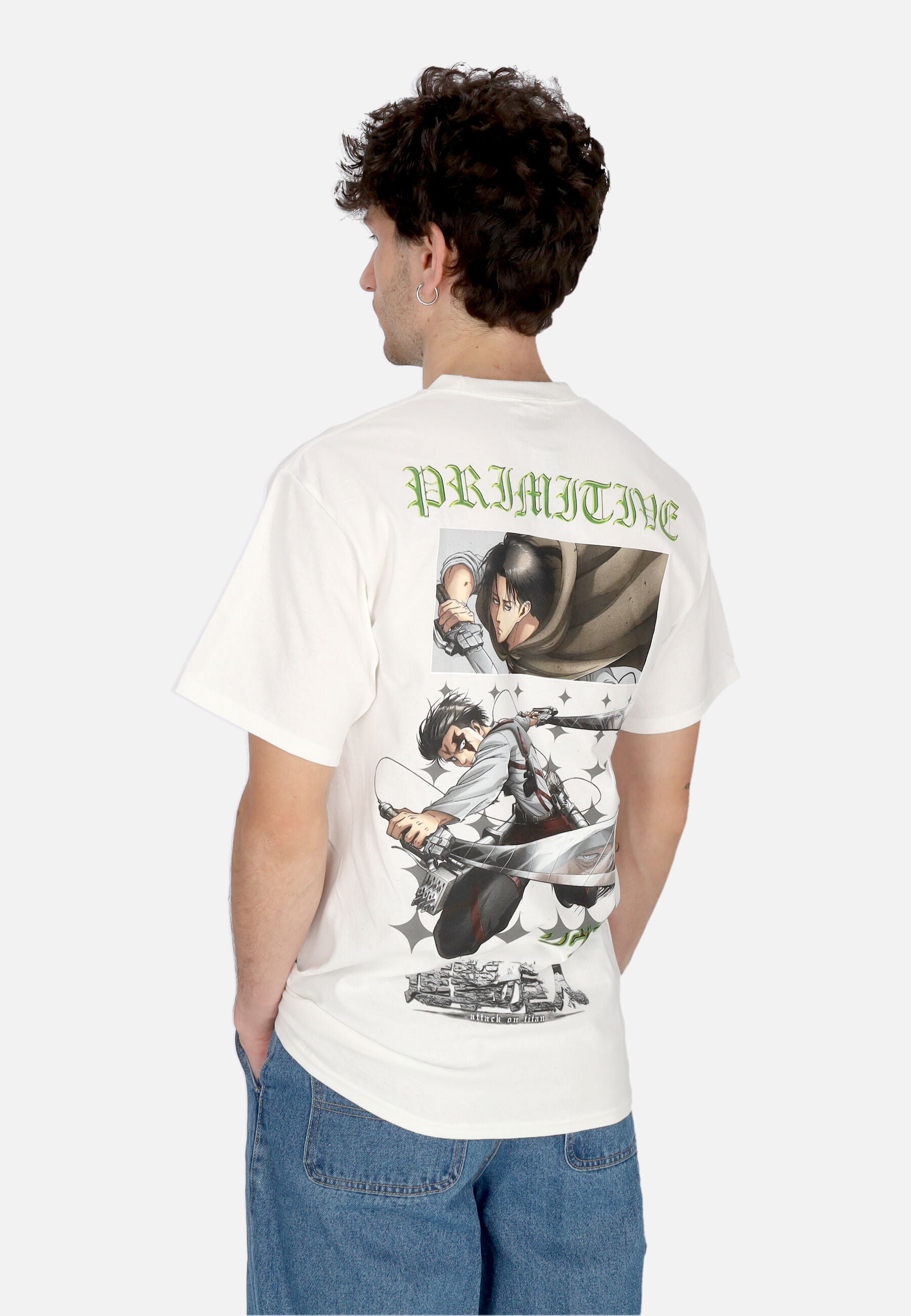 Maglietta Uomo Scout Tee X Attack On Titan White PRASSP2415