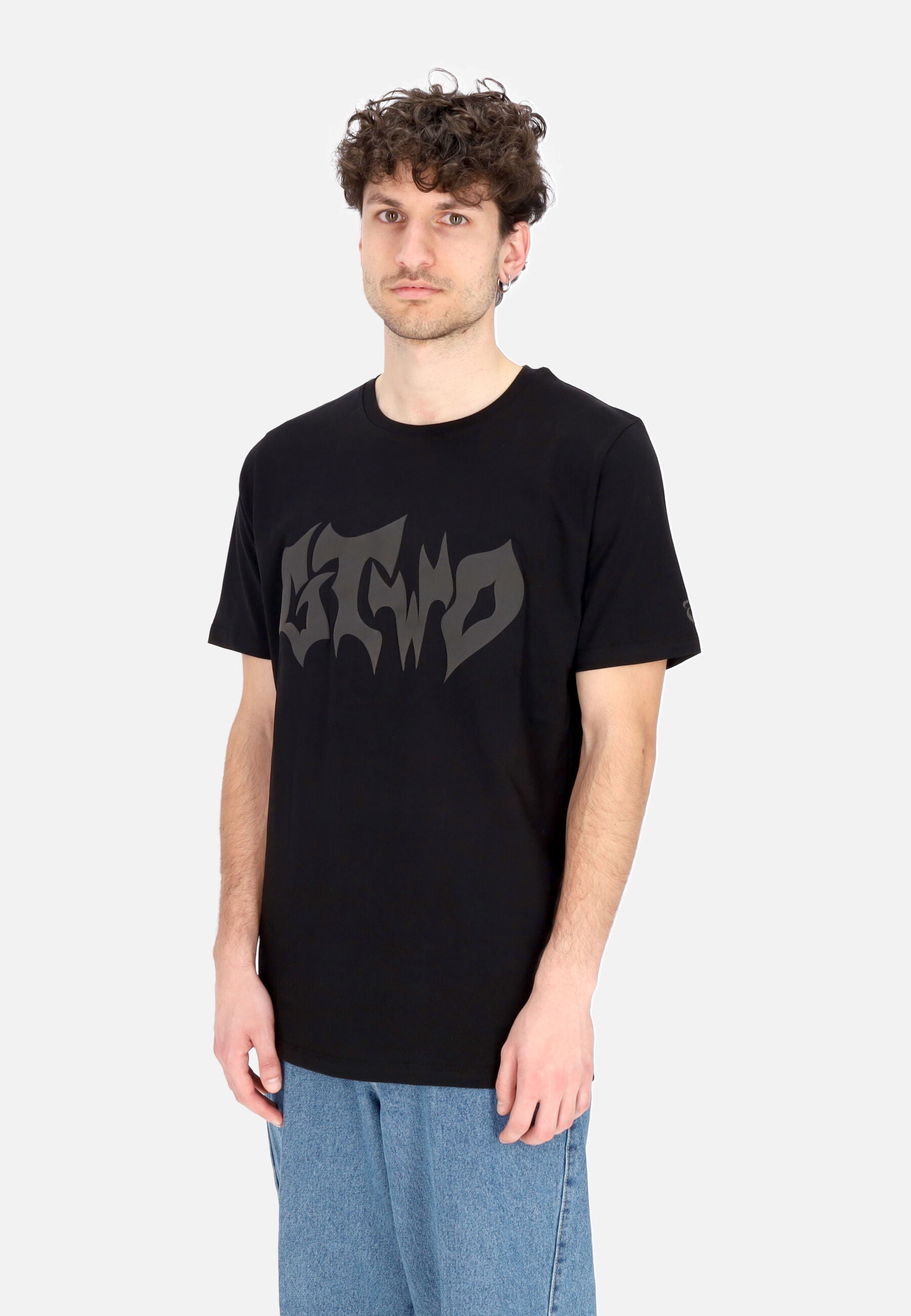 Maglietta Uomo Script Logo Tee Black G-20