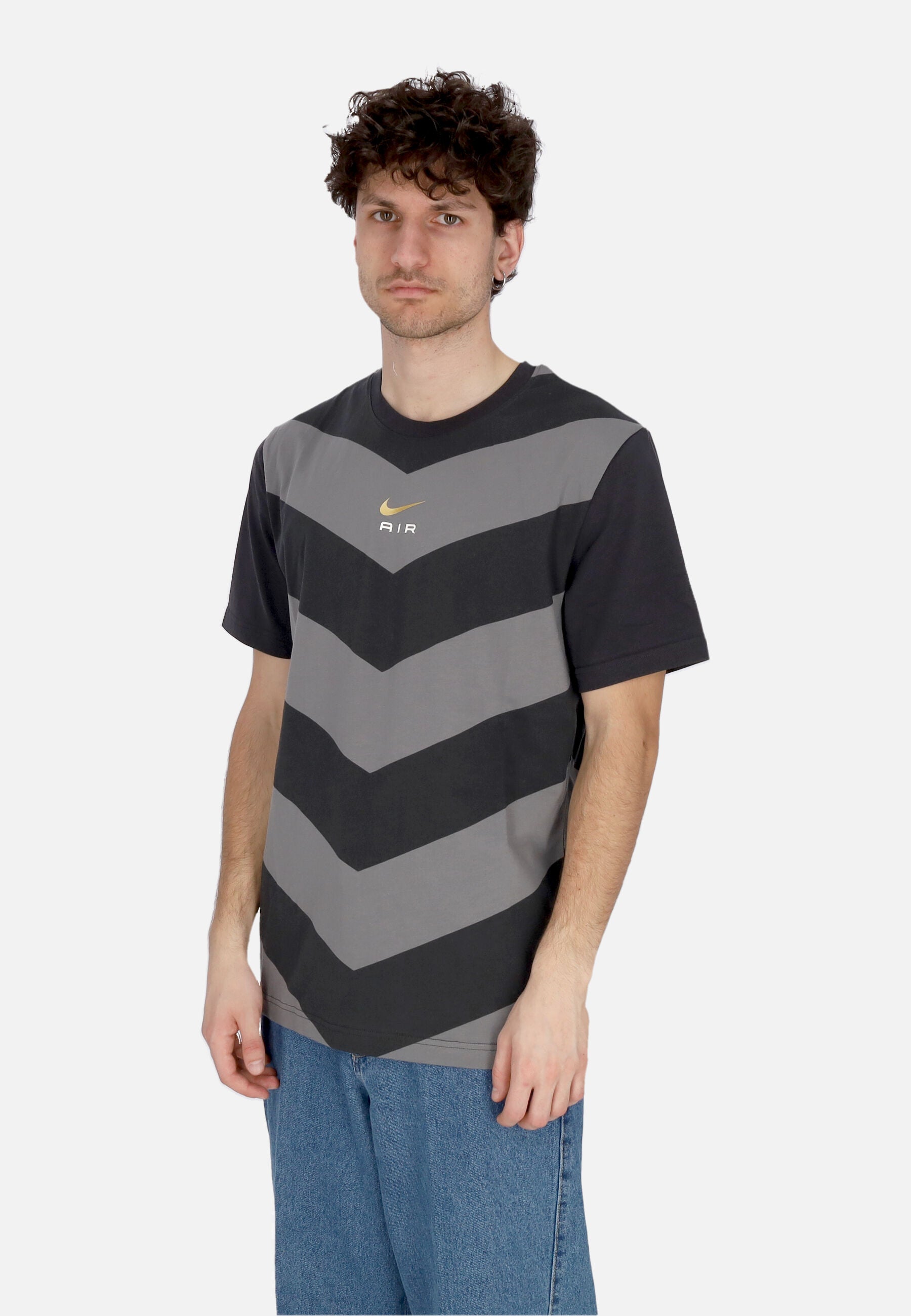 Maglietta Uomo Sportswear All Over Print Air Tee Dk Smoke Grey HF5526-070