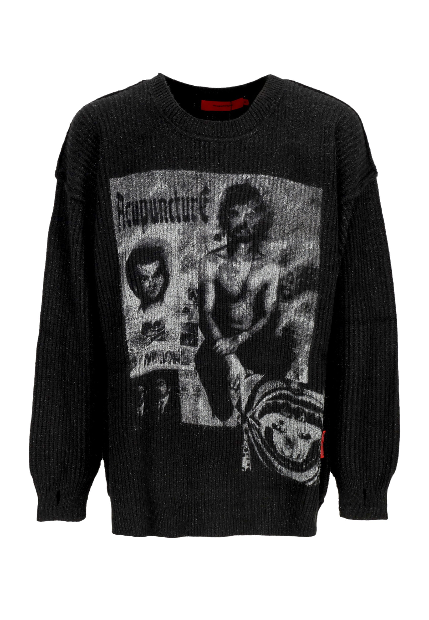 Maglione Uomo Punker Sweater Washed Black HTDM410504