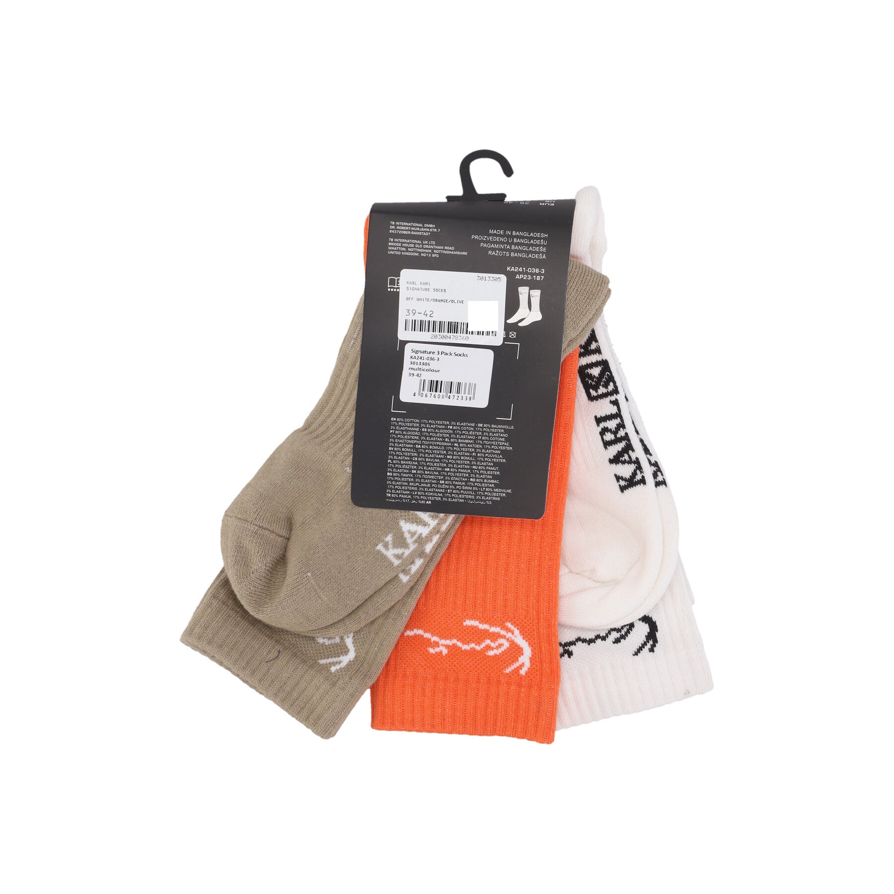 Calza Media Uomo Signature Socks Off White/orange/olive 3013305