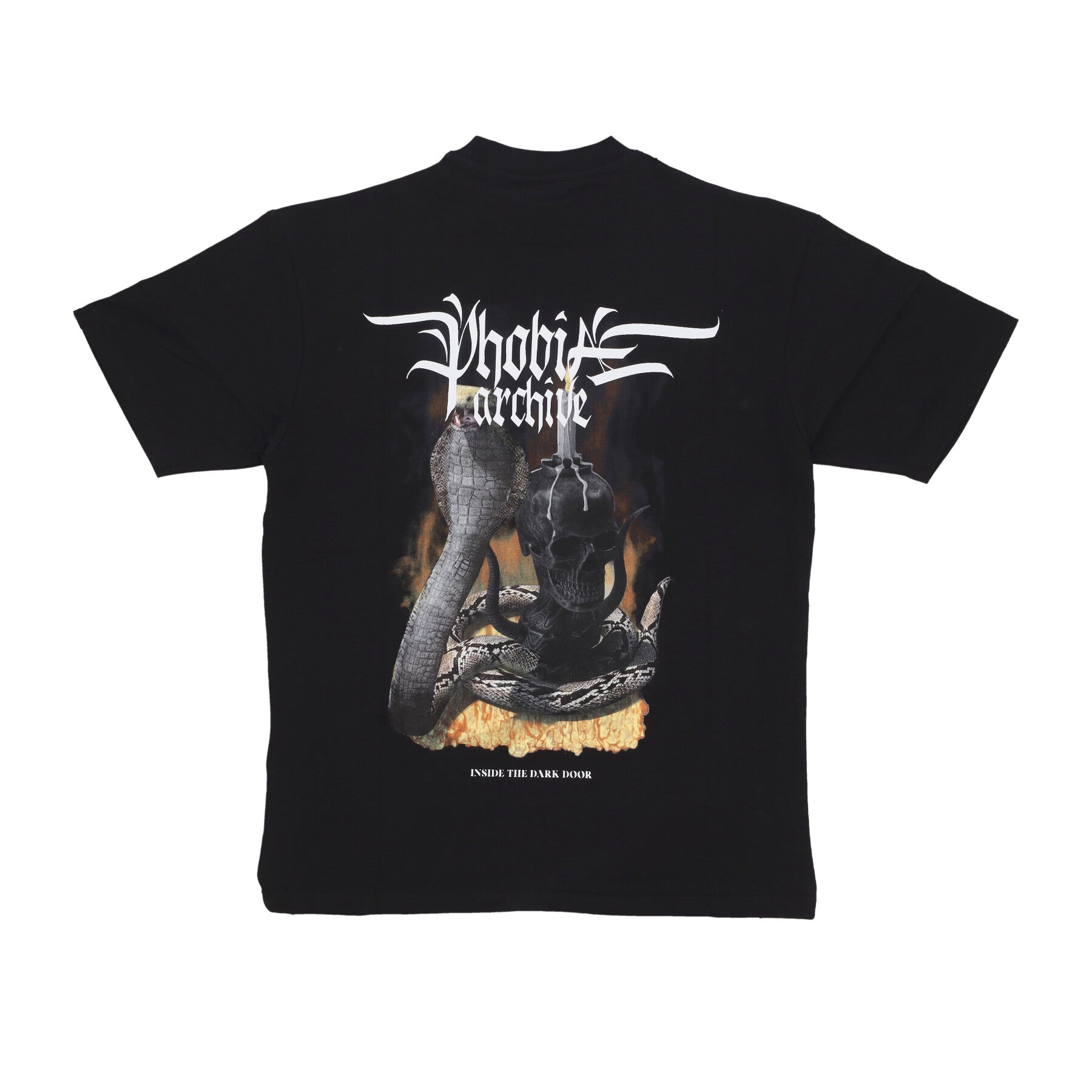 Maglietta Uomo Fiery Cobra Print Tee Black/orange PH00644