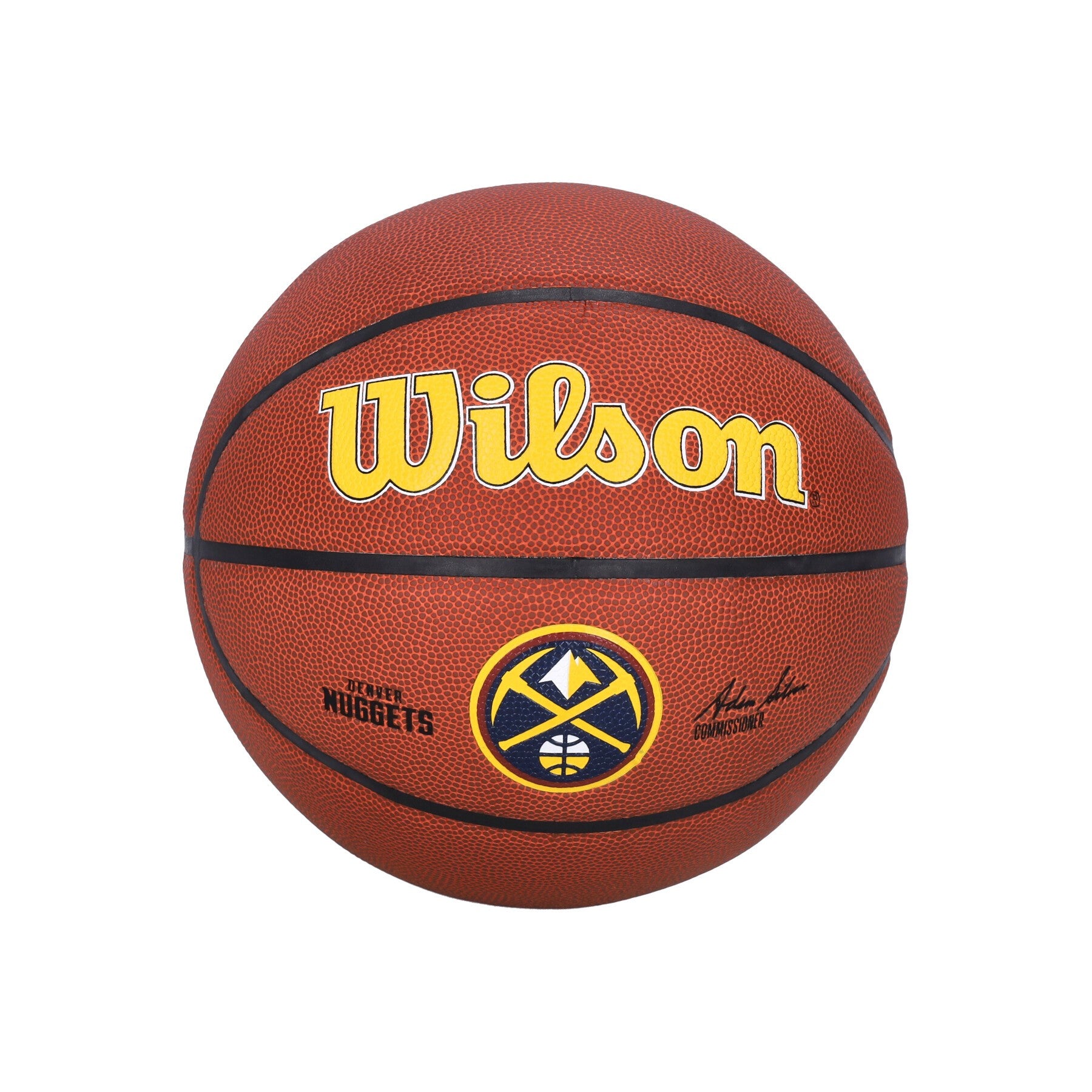 Pallone Uomo Nba Team Alliance Basketball Size 7 Dennug Brown/original Team Colors WTB3100XBDEN