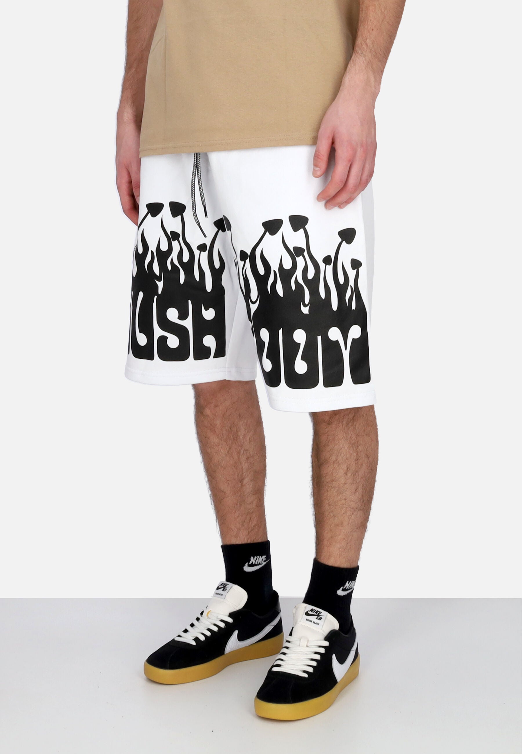 Pantalone Corto Tuta Uomo Flame Bermuda White 24SSMU34004-02