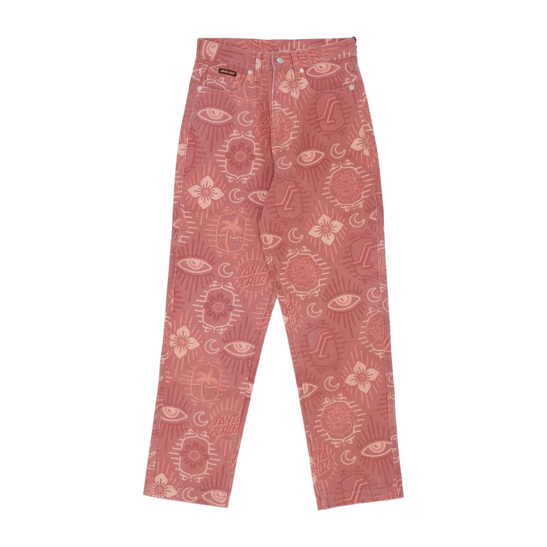 Pantalone Lungo Donna Classic Dad Jeans Red Patchwork SCA-WPT-1024